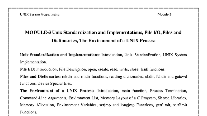 UNIX System Programming (CS101) - Standardization & File Management ...