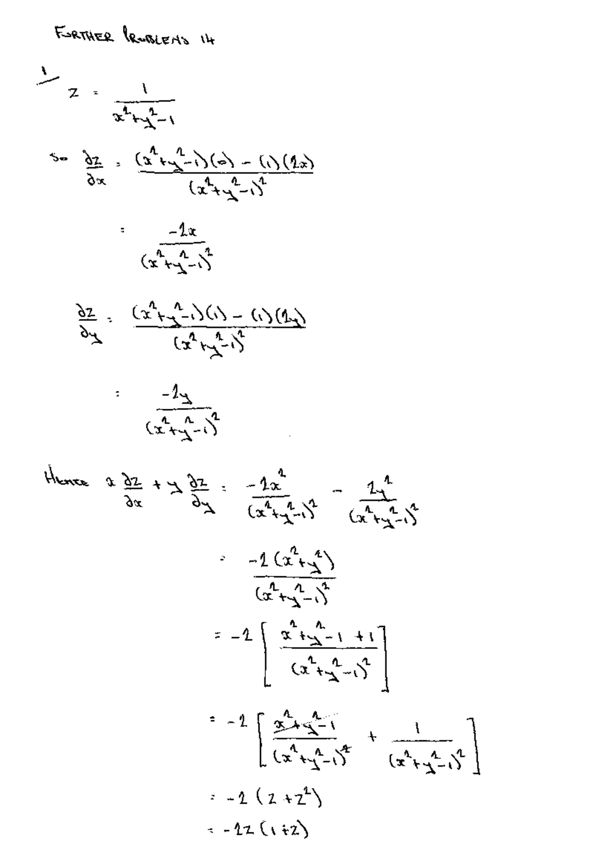 Further Problems 14 - Advanced Calculus Exercises - Studocu