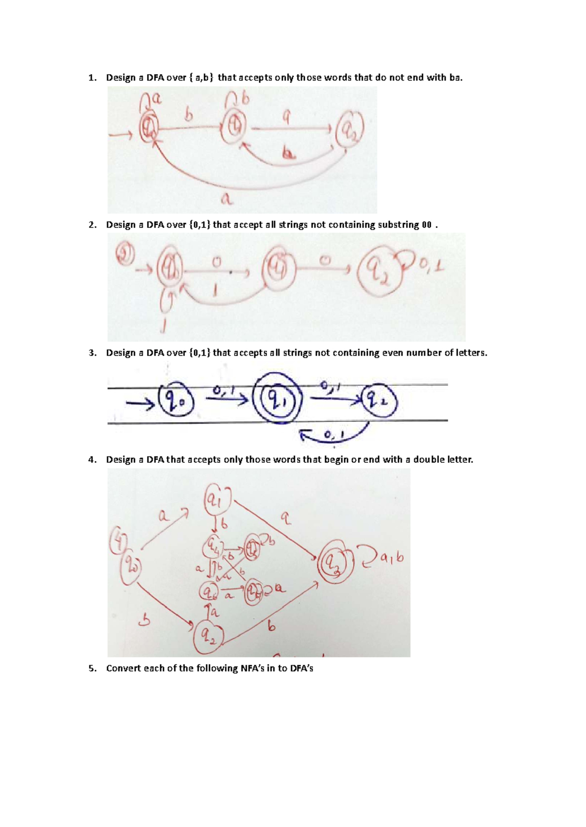 Tut 3a Solution - Tutorial - Theory of Computation - Design a DFA over ...