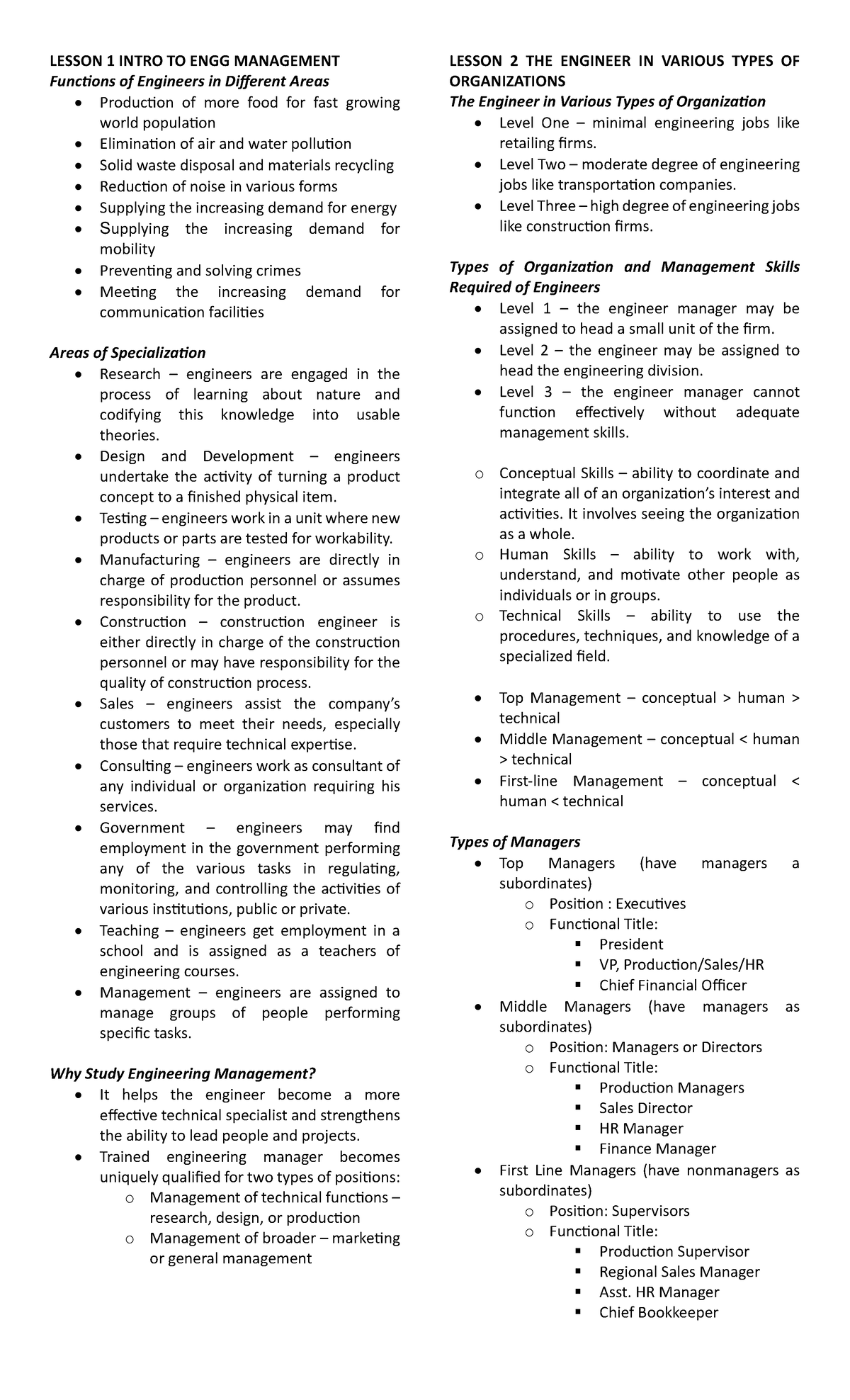 Engg-Mgmt 101: Essential Lessons on Engineering Management - Studocu