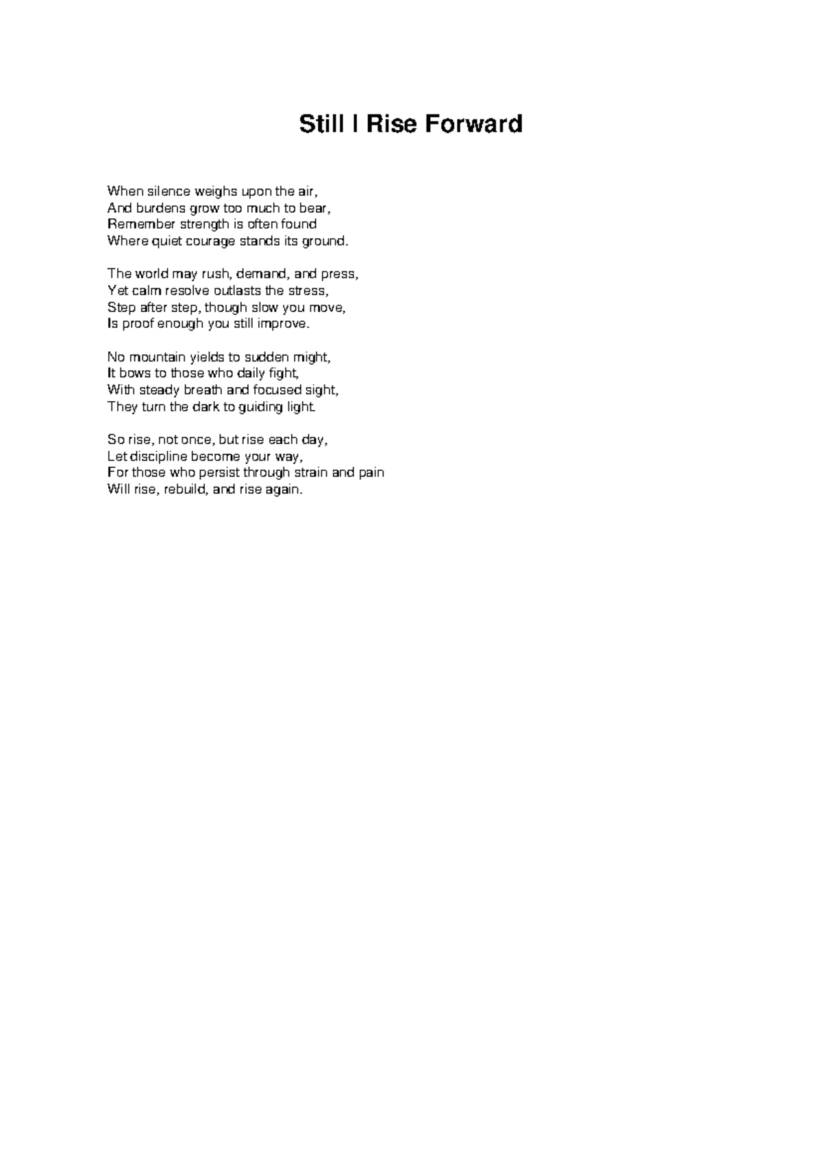 English 2: Inspirational Poem - 