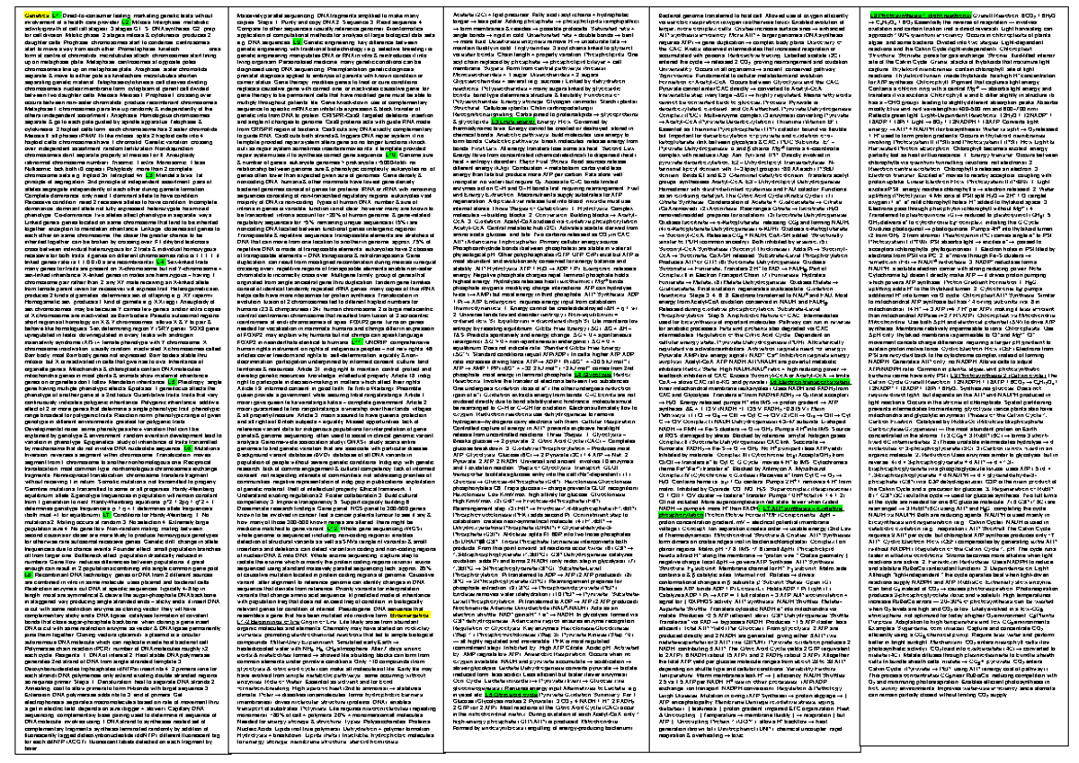 Biosci 101: Final Exam Cheat Sheet on Genetics and Metabolism - Studocu