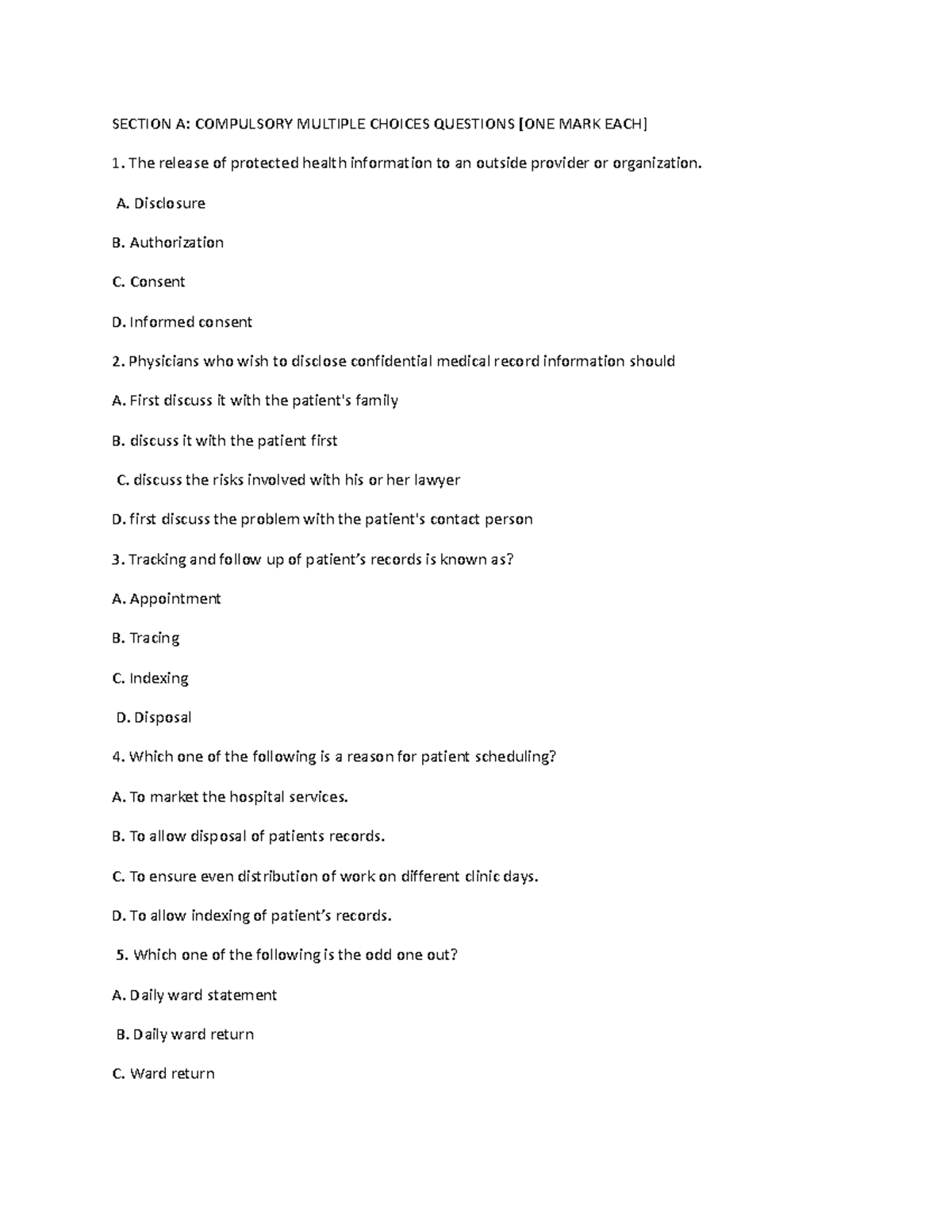 Health Record Management 1: Comprehensive Study Guide for Exams - Studocu