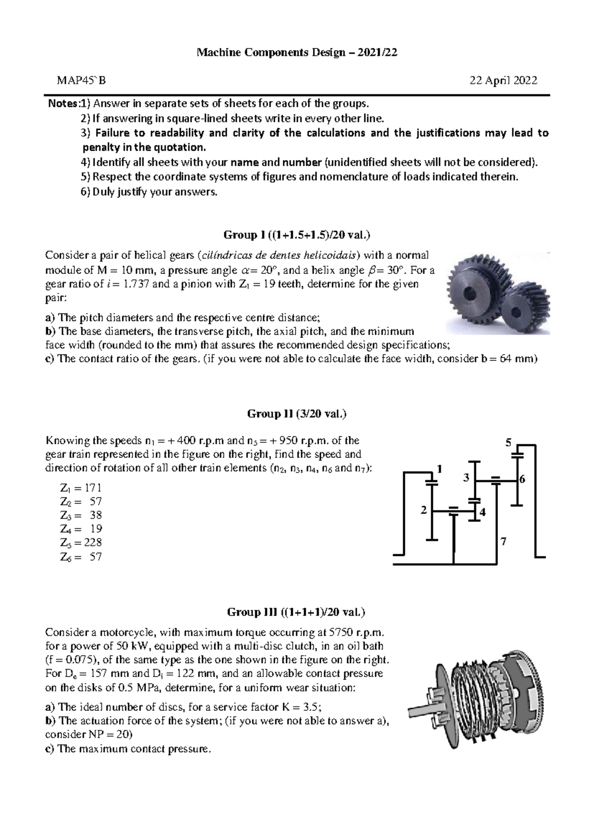 Machine Components Design MAP2B Final Exam Notes 2021-2022 - Studocu