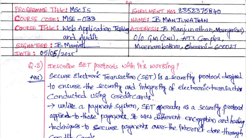 MSE-033 Previous Question Paper: Compressed Format - Studocu