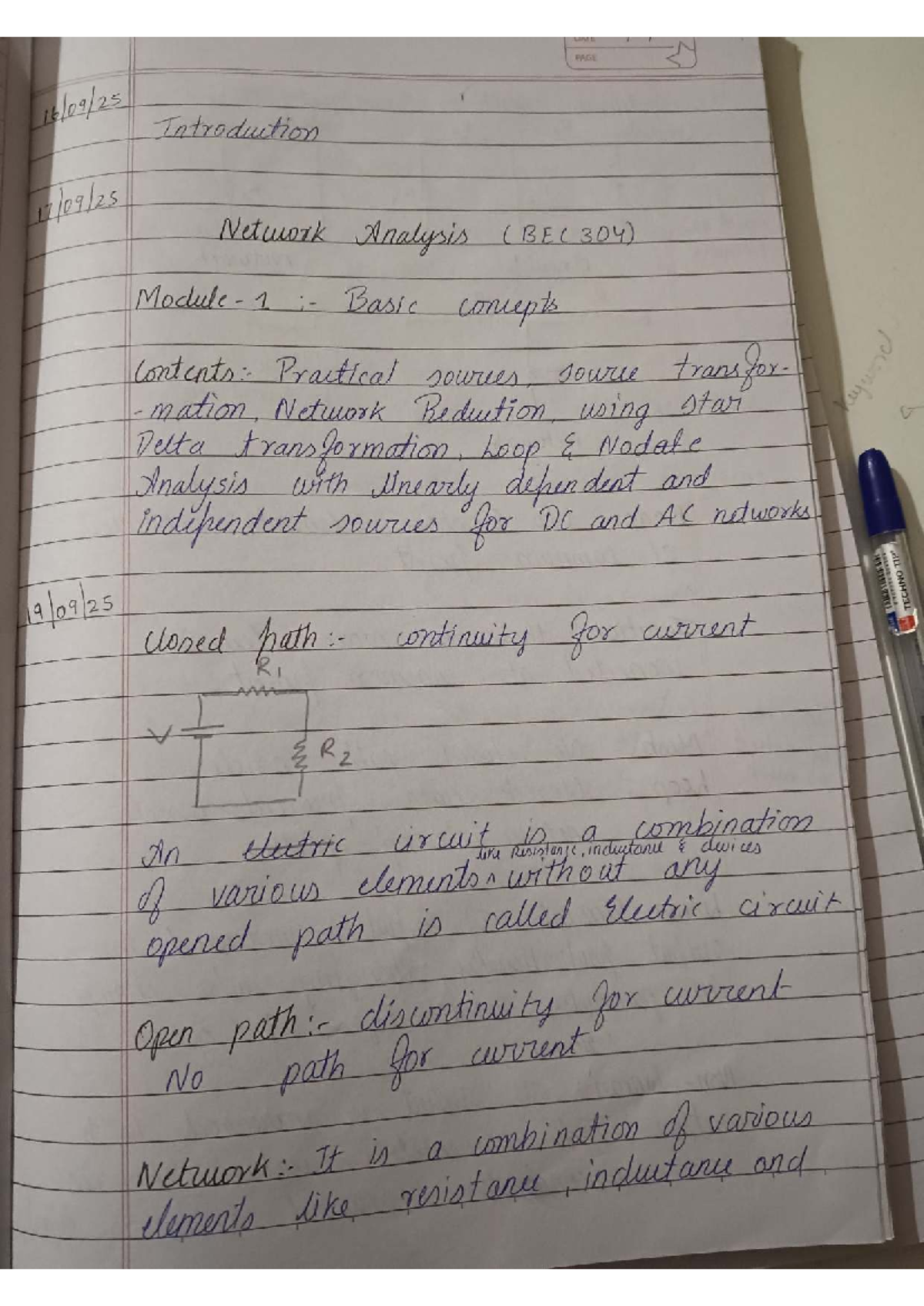 BEC 304 - Lecture Notes on Network Analysis: Concepts & Techniques ...