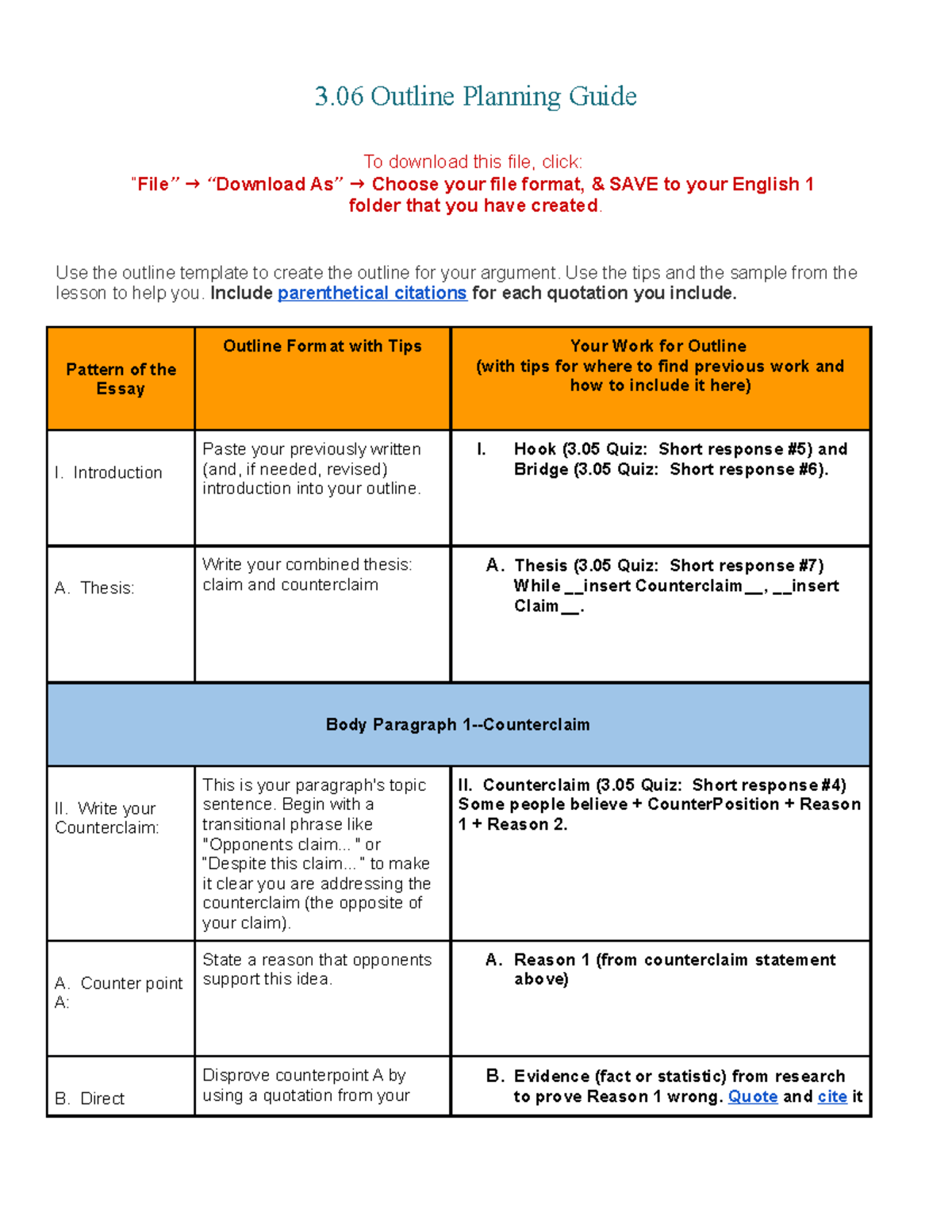 3.06 Outline Planning Guide - 3 Outline Planning Guide To download this ...