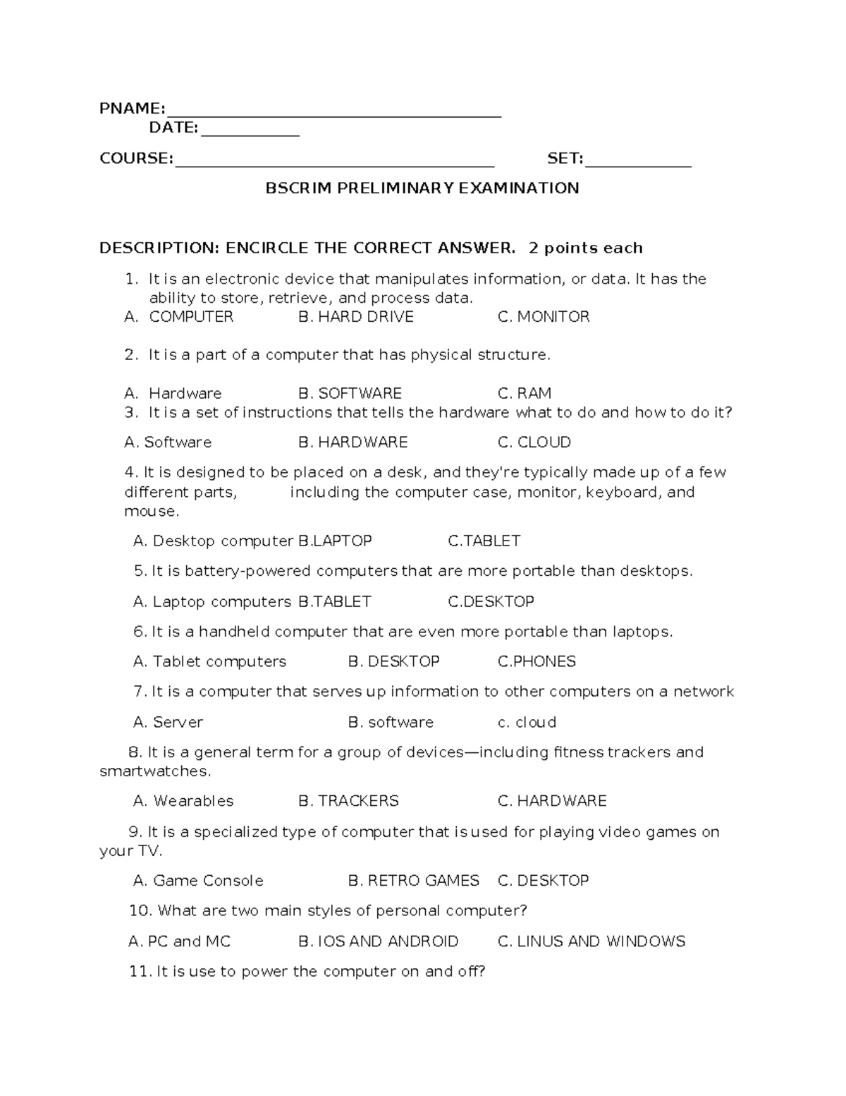 Quiz 3: Intro to Computer Concepts and ISP Types - Studocu
