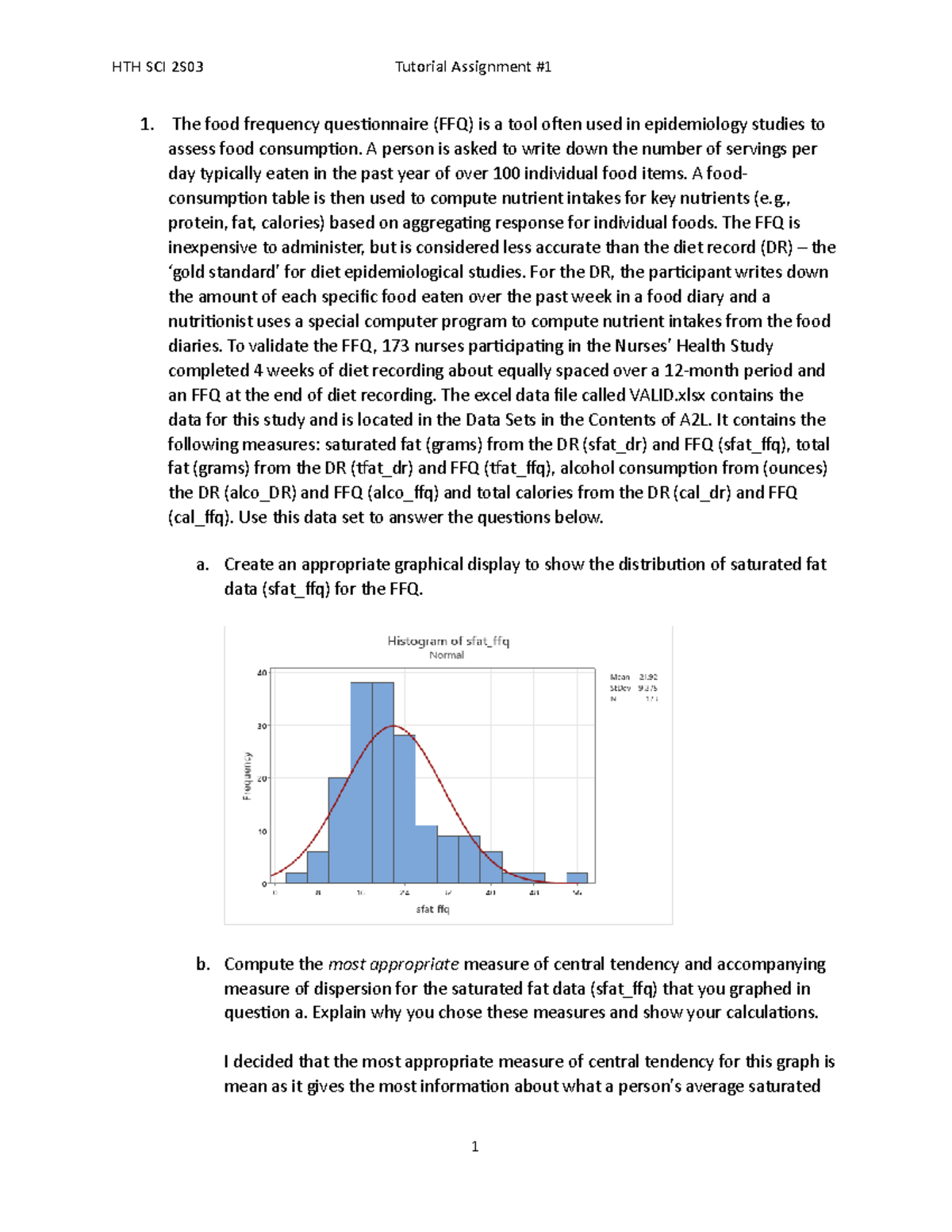 Tutorial Assignment 1 - Descriptive Statistics Analysis (Desc Stats 1 ...