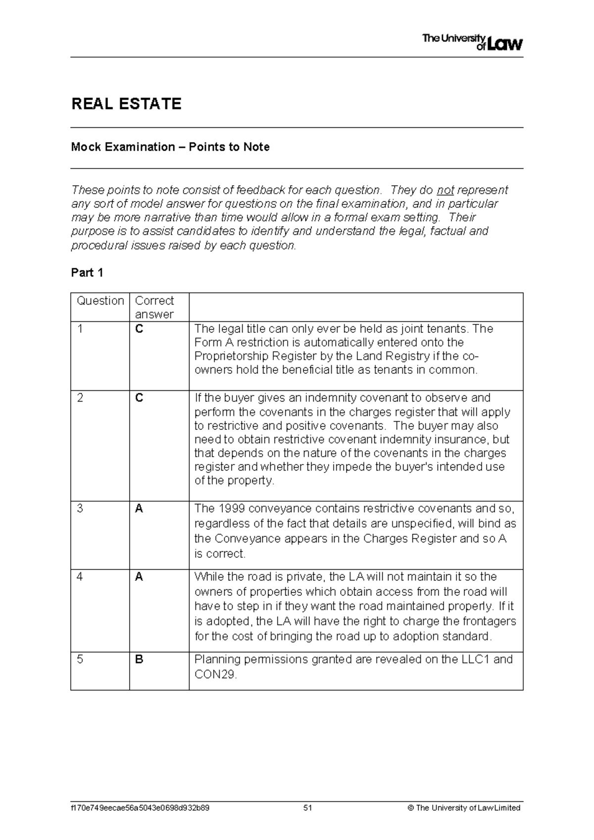 Real Estate Points to Note - REAL ESTATE Mock Examination – Points to ...