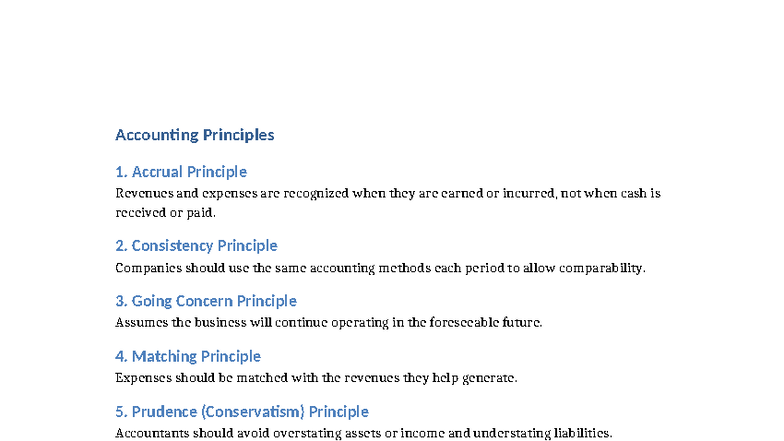 ACC 101: Key Accounting Principles Explained - Studocu