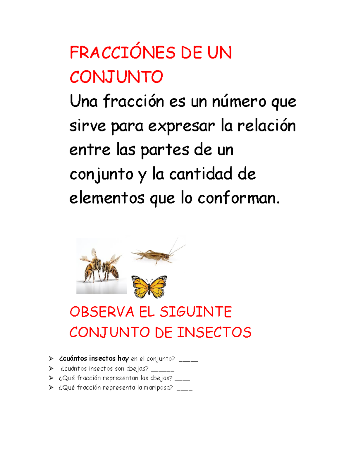 Fracciones en un Conjunto: Ejercicios y Ejemplos Prácticos - Document Preview