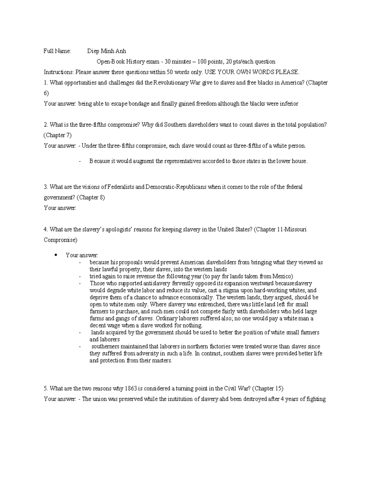 History Exam (HIST 101): Key Questions & Answers Summary - Studocu