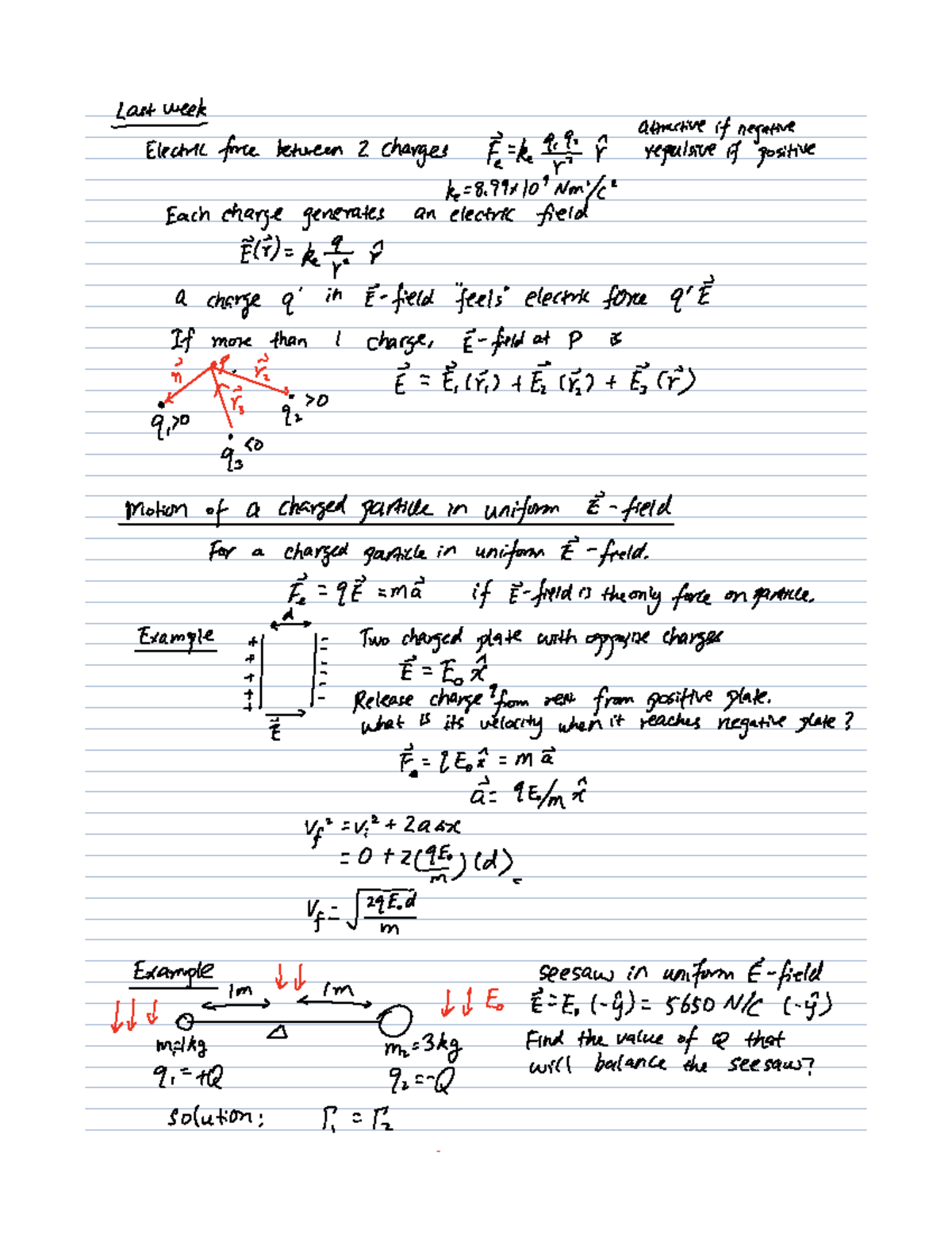 Physics 101: Electric Fields & Charge Distribution Notes - Studocu