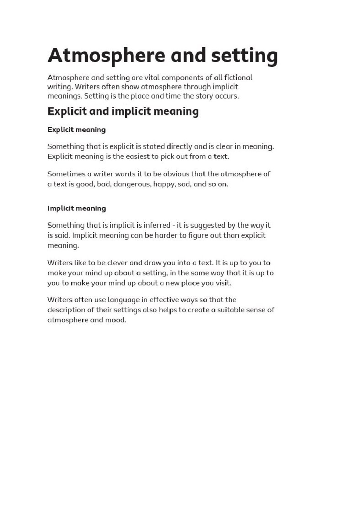 Atmosphere and Setting Analysis: Understanding Implicit and Explicit ...