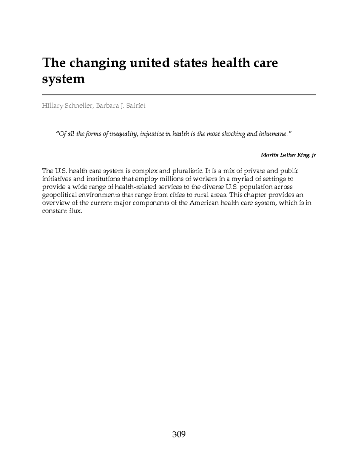 15 - Notes on Chapter 15: Overview of the U.S. Health Care System - Studocu