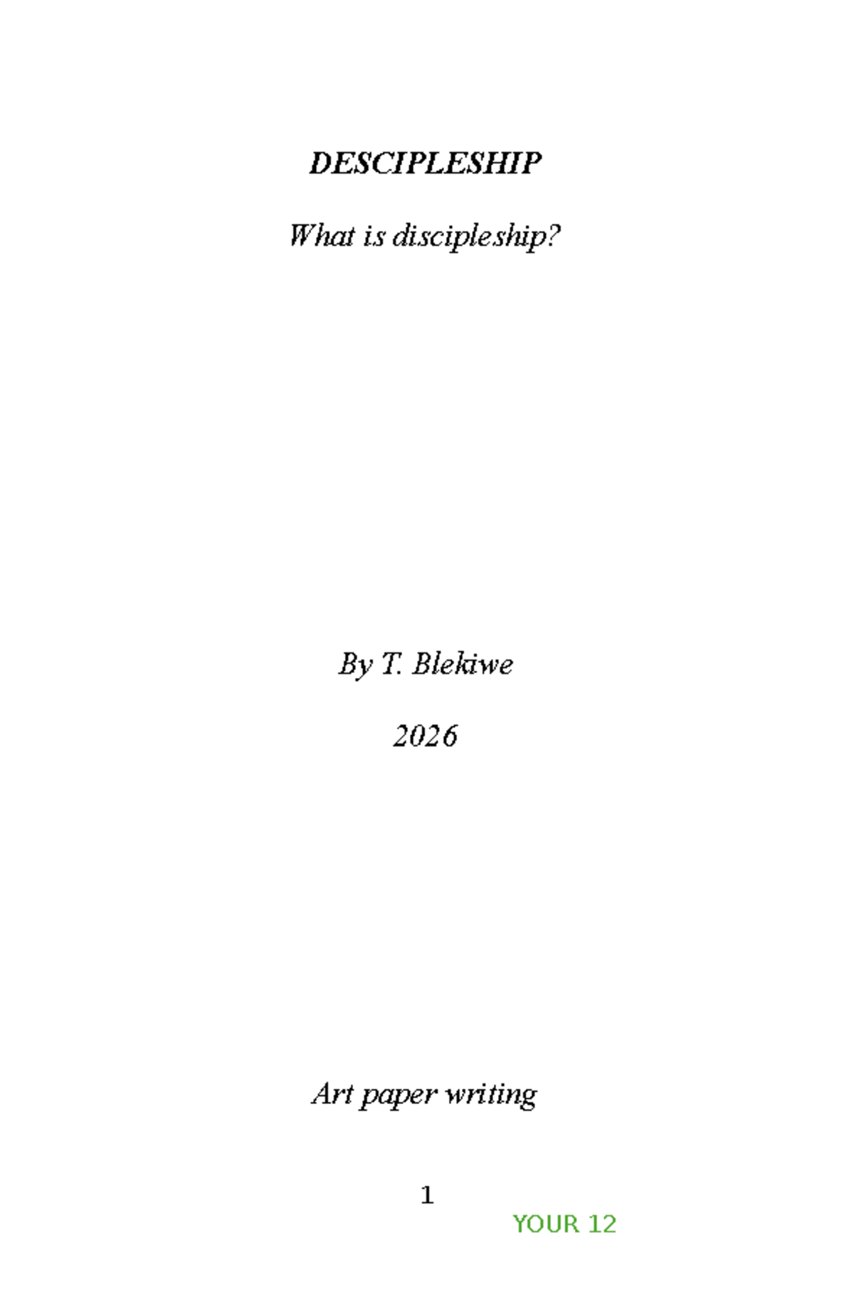 Discipleship: Understanding the Journey and Key Principles - Art Paper ...
