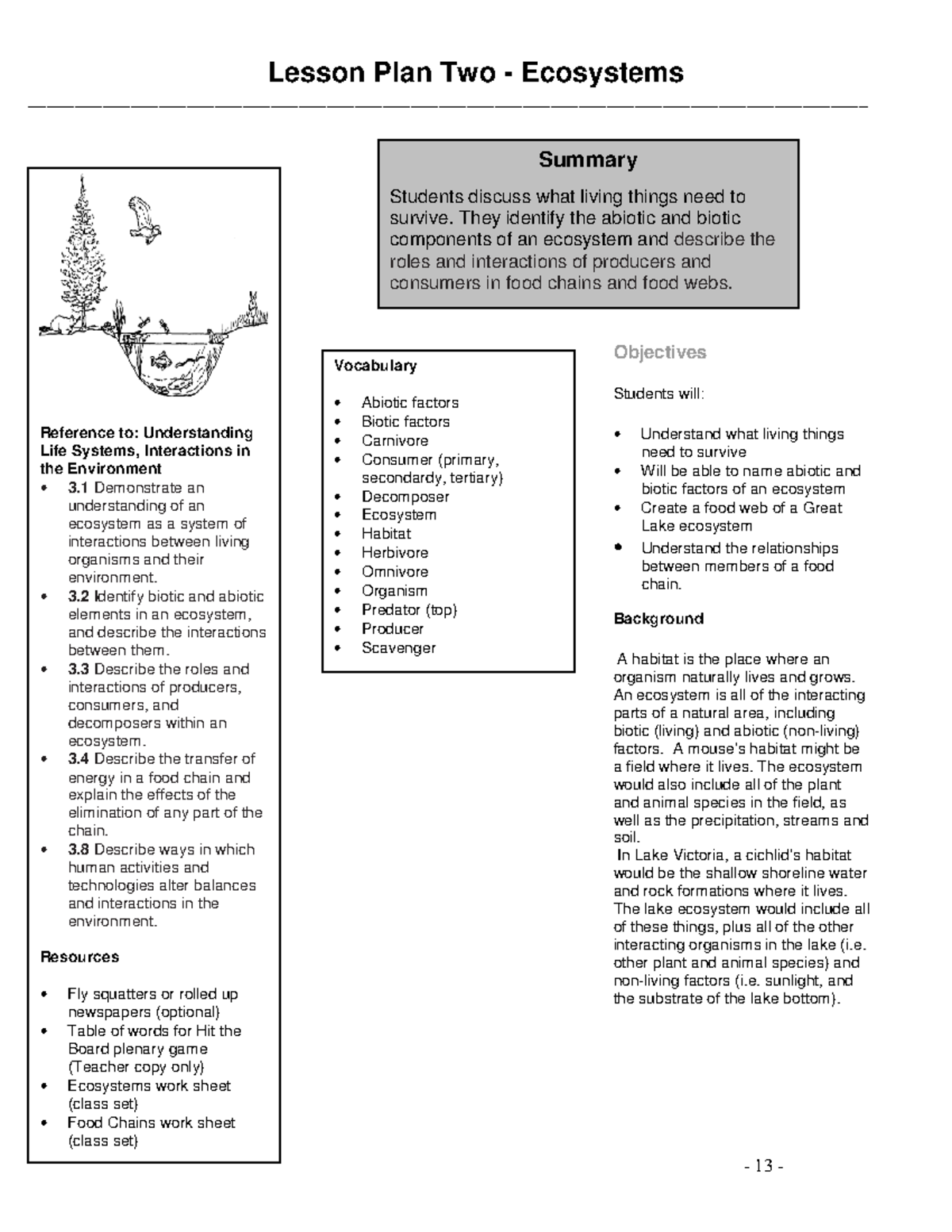 Aqua Links lesson 2 - Lesson Plan Two - Ecosystems - Studocu