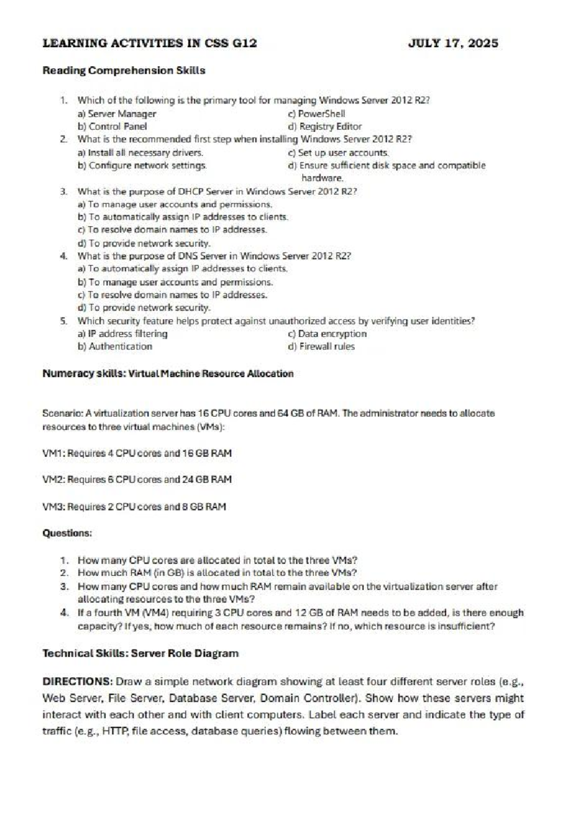 Learning Activities in CSS G12 - July 2025 Exam Prep - Studocu