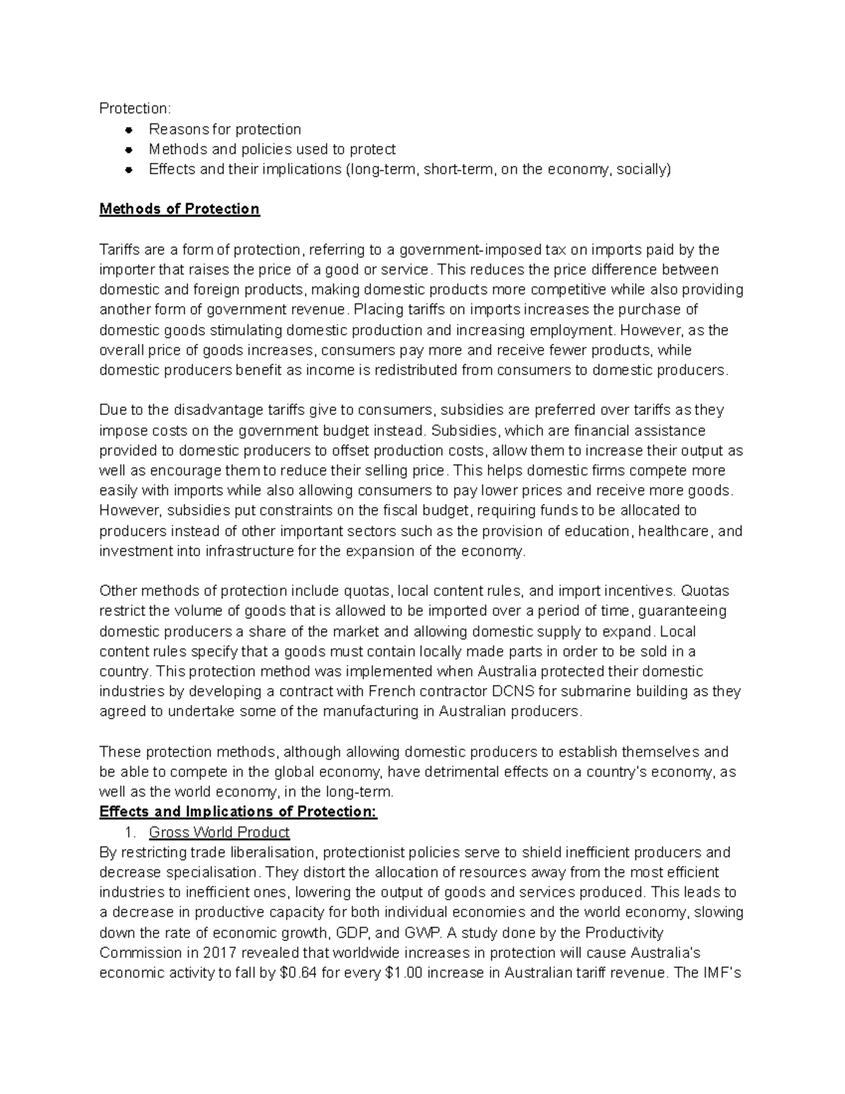 Yr 12 protection extended response - Protection: Reasons for protection ...