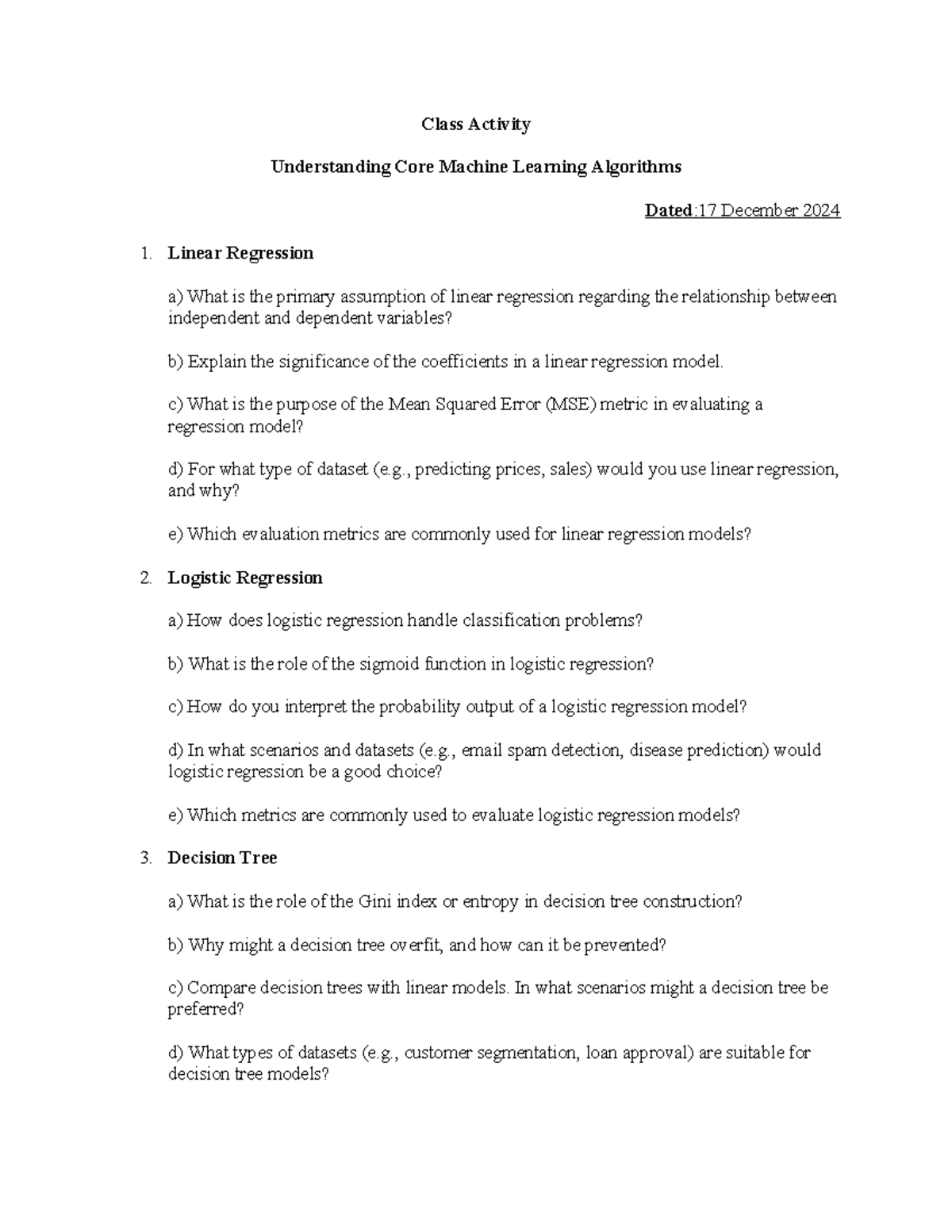 Class Activity - Case study - Class Activity Understanding Core Machine ...