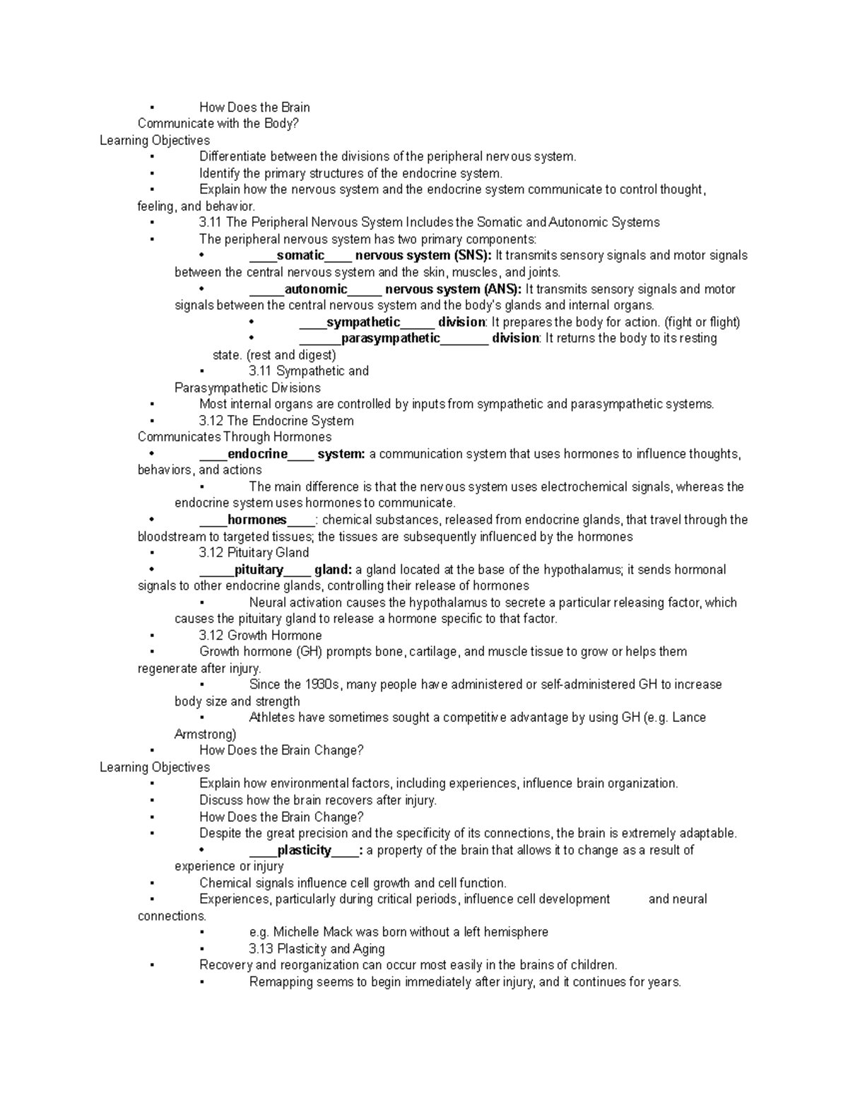 PSY Ch. 3 Pt. 3 - General Psychology Notes on Brain Communication ...