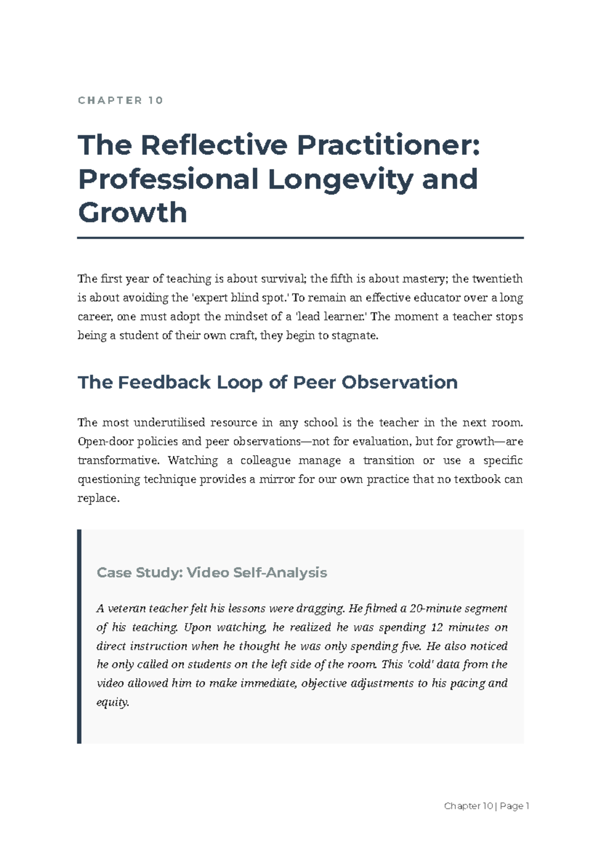CHAPTER 10: The Reflective Practitioner on Longevity & Growth - Studocu