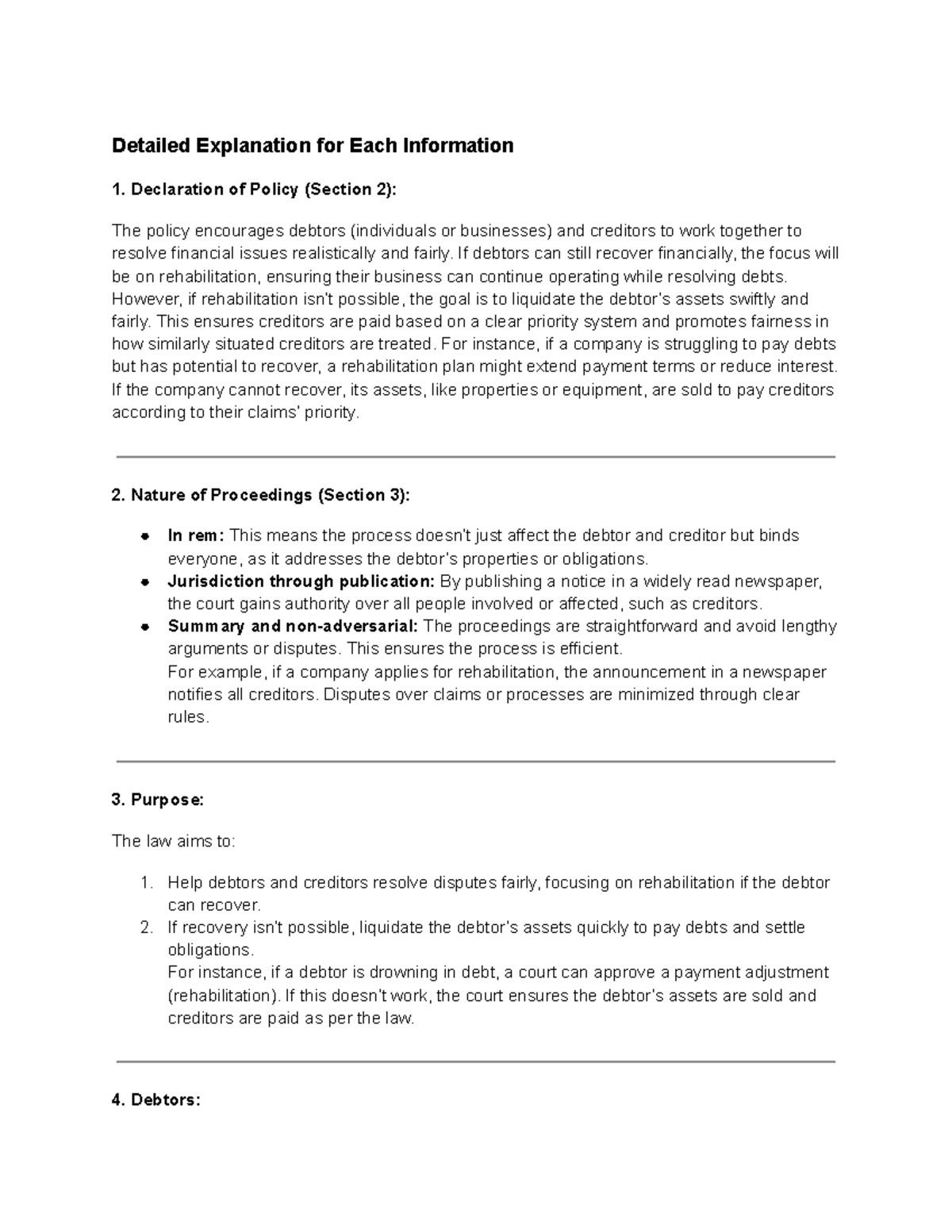 FRIA: Comprehensive Overview of Rehabilitation and Liquidation ...