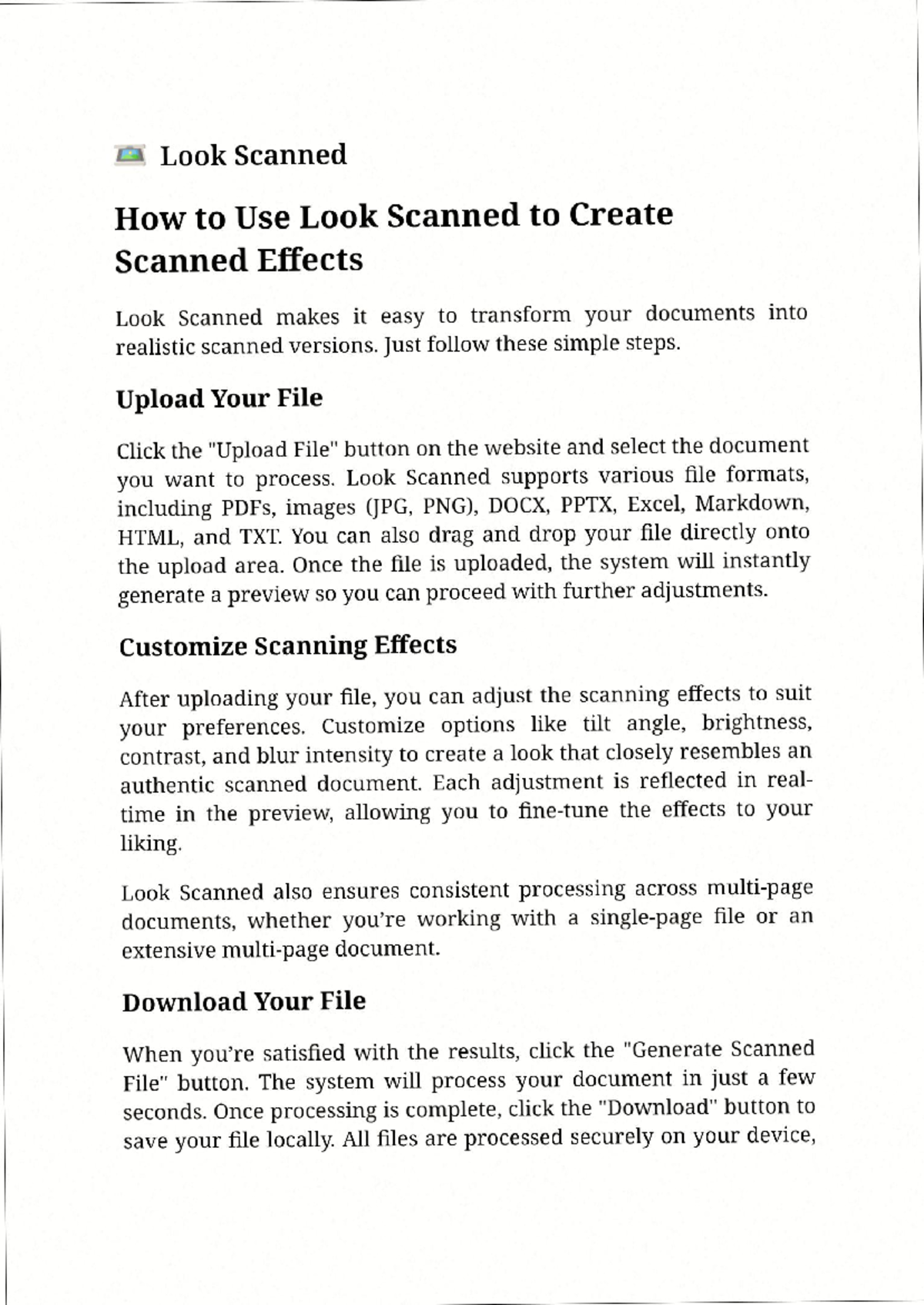 Look Scanned: Notes for Learning & Revision on Scanned Effects - Studocu