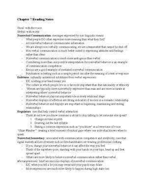 COM 112 Chapters 1-4 - Chapter 1 Notes: Everyone communicates; students ...
