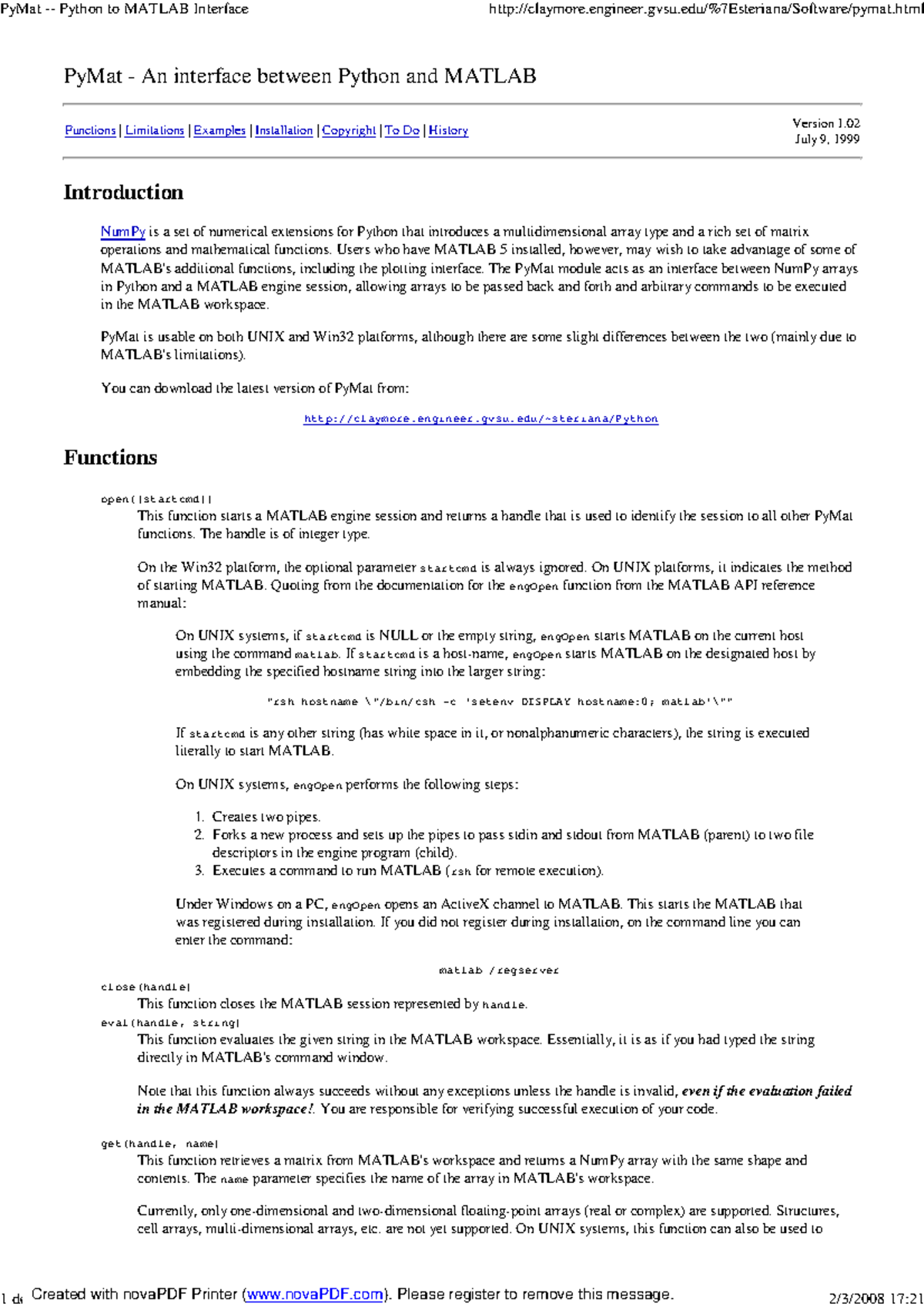 PyMat (Final Exam) - Python to MATLAB Interface Overview and Guide ...