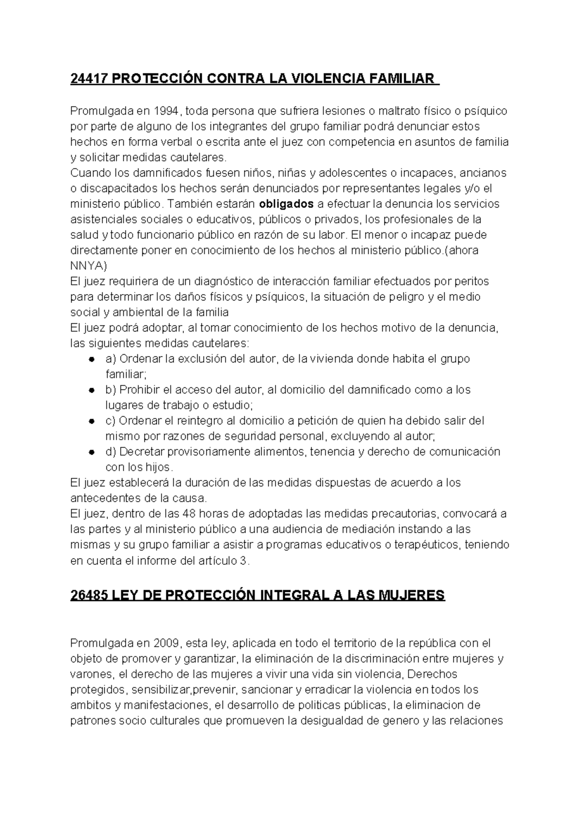 24417 Resumen de Leyes sobre Protección Contra la Violencia Familiar - Document Preview