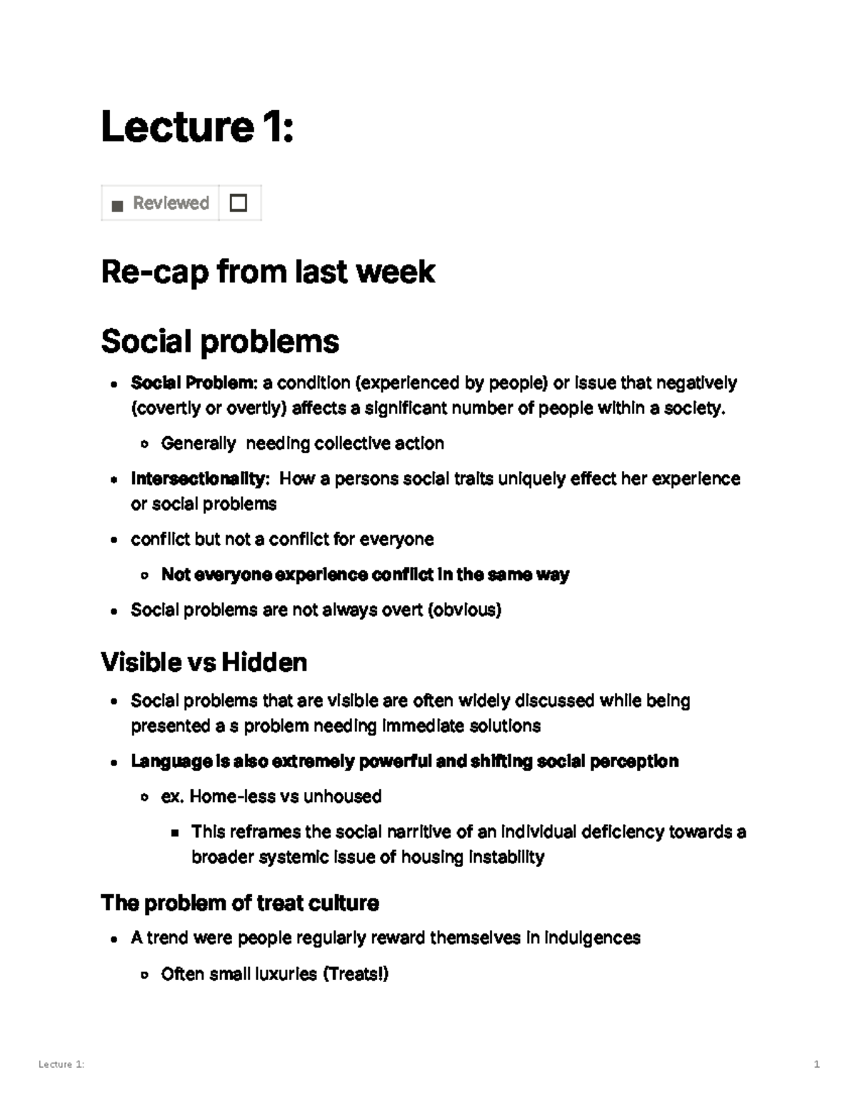 Lecture 1: Introduction to Social Problems and Theories - Studocu