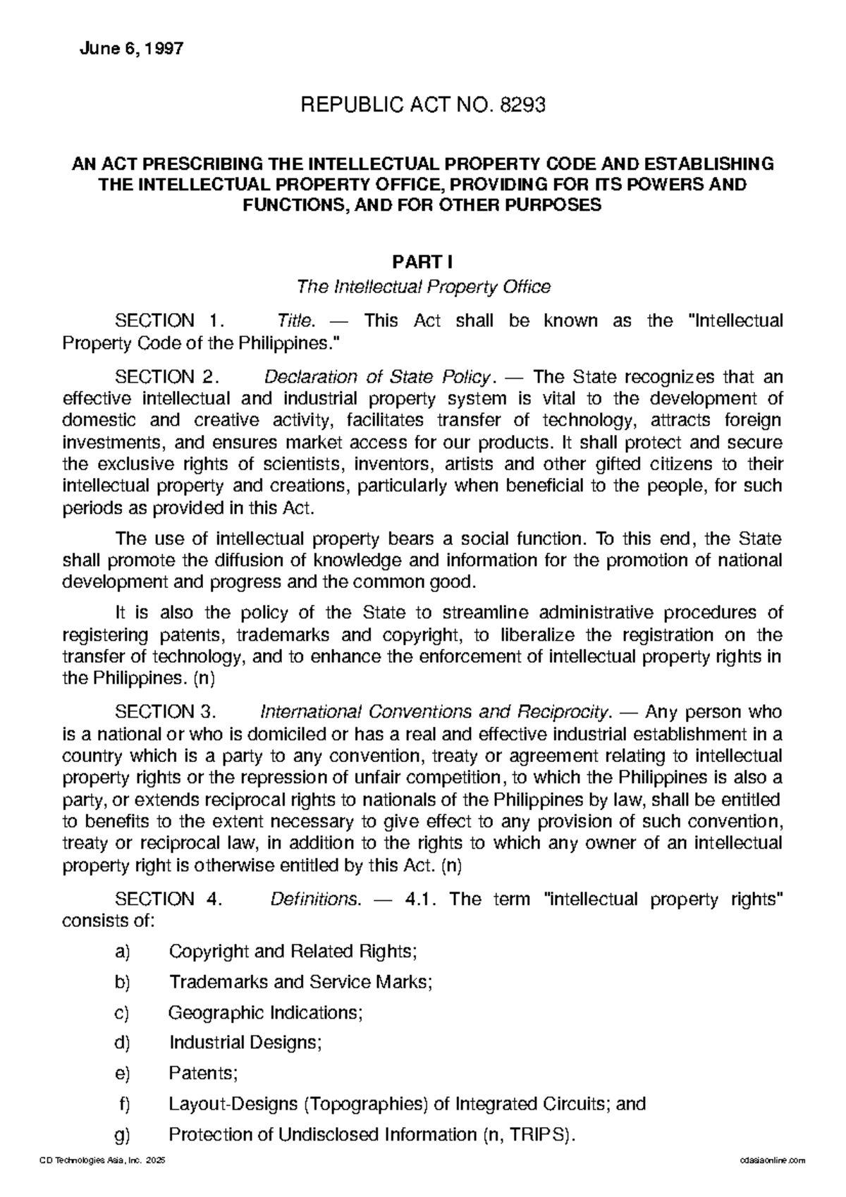 Intellectual Property Code of the Philippines (RA 8293) Overview - Studocu
