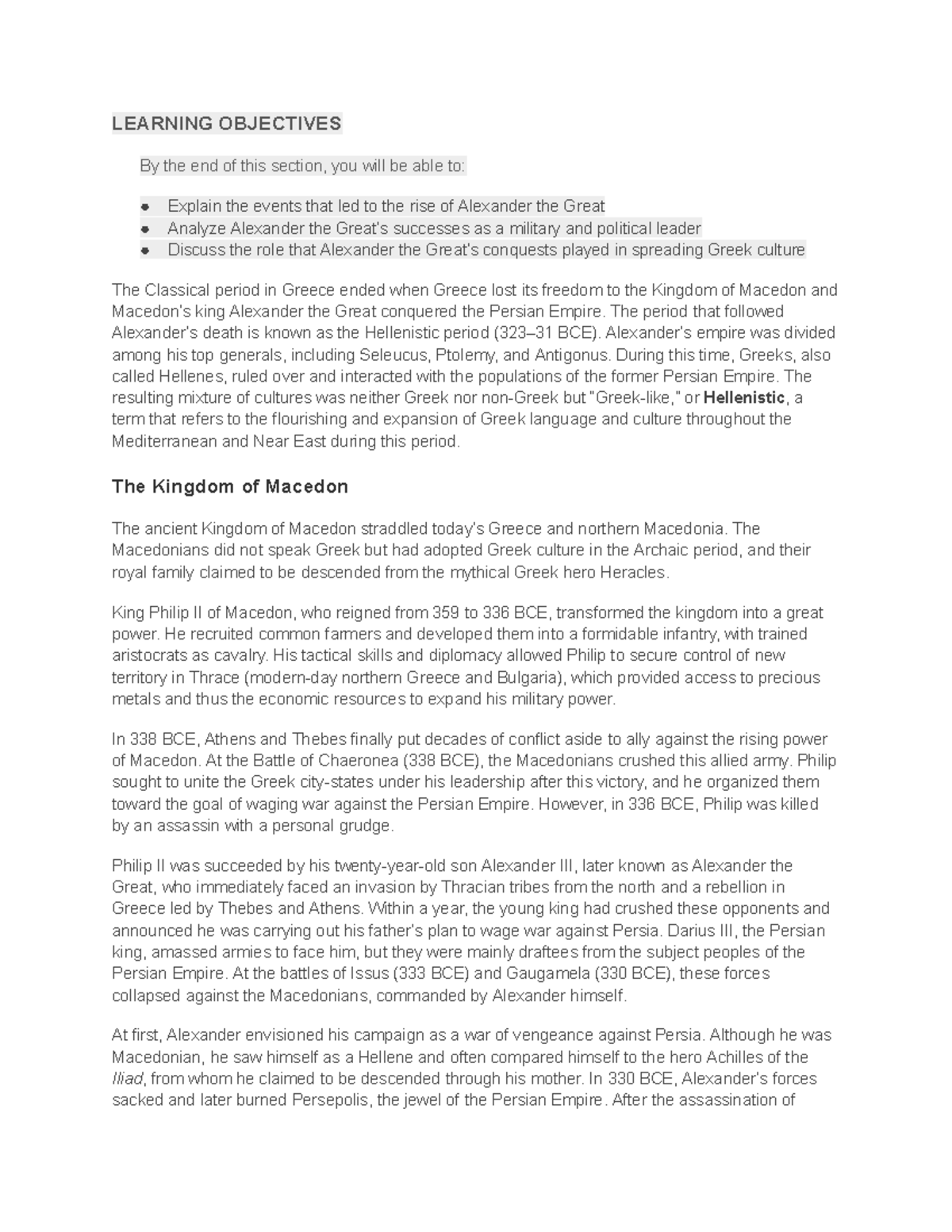 HIST 201: The Hellenistic Era - Alexander's Impact and Cultural ...