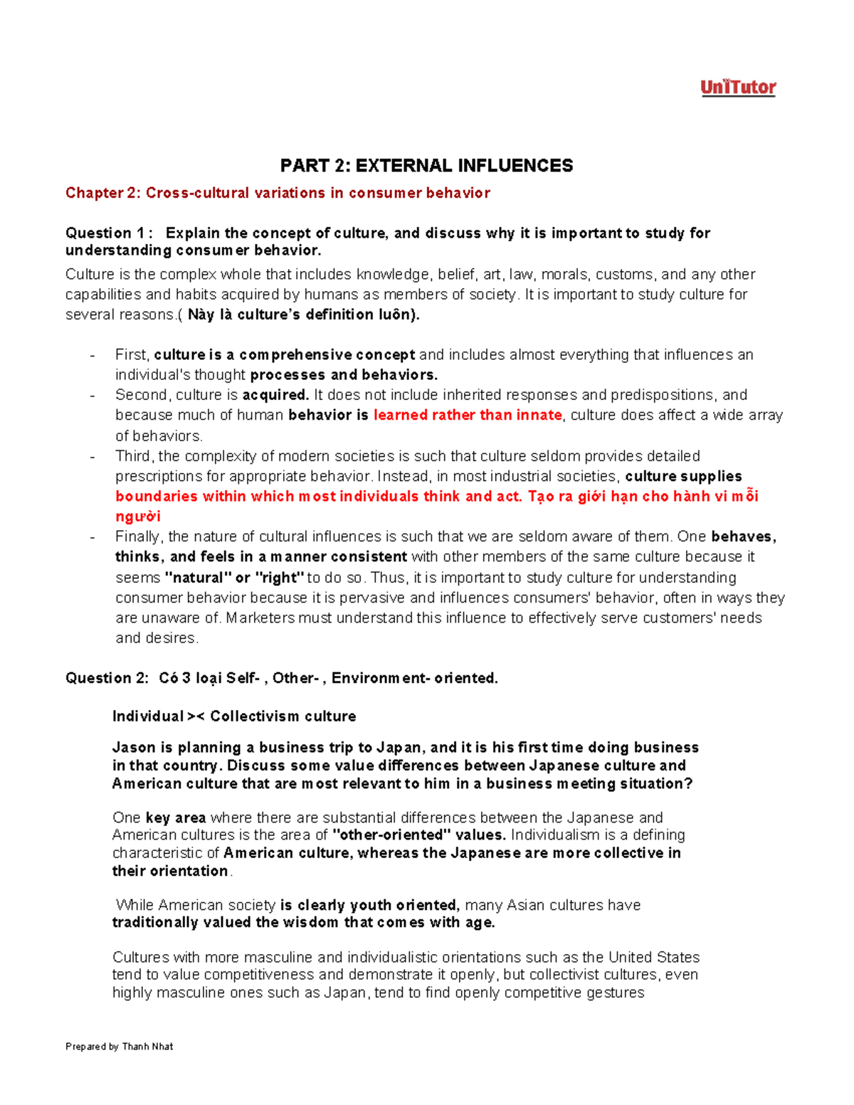 CB Final Exam Questions on Consumer Behavior and Cultural Influence ...