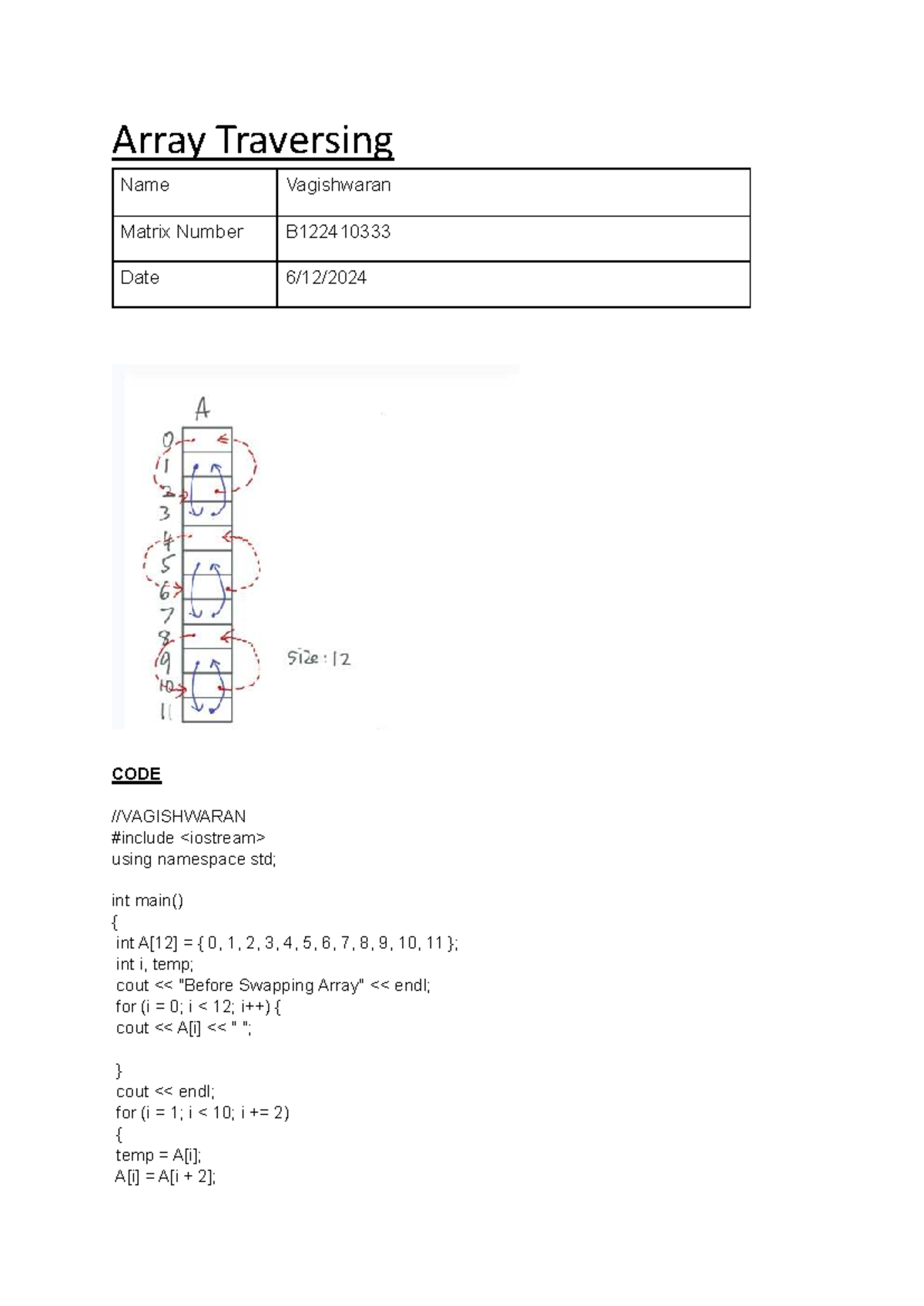 CS101: Array Traversing and Code Analysis Notes - Studocu