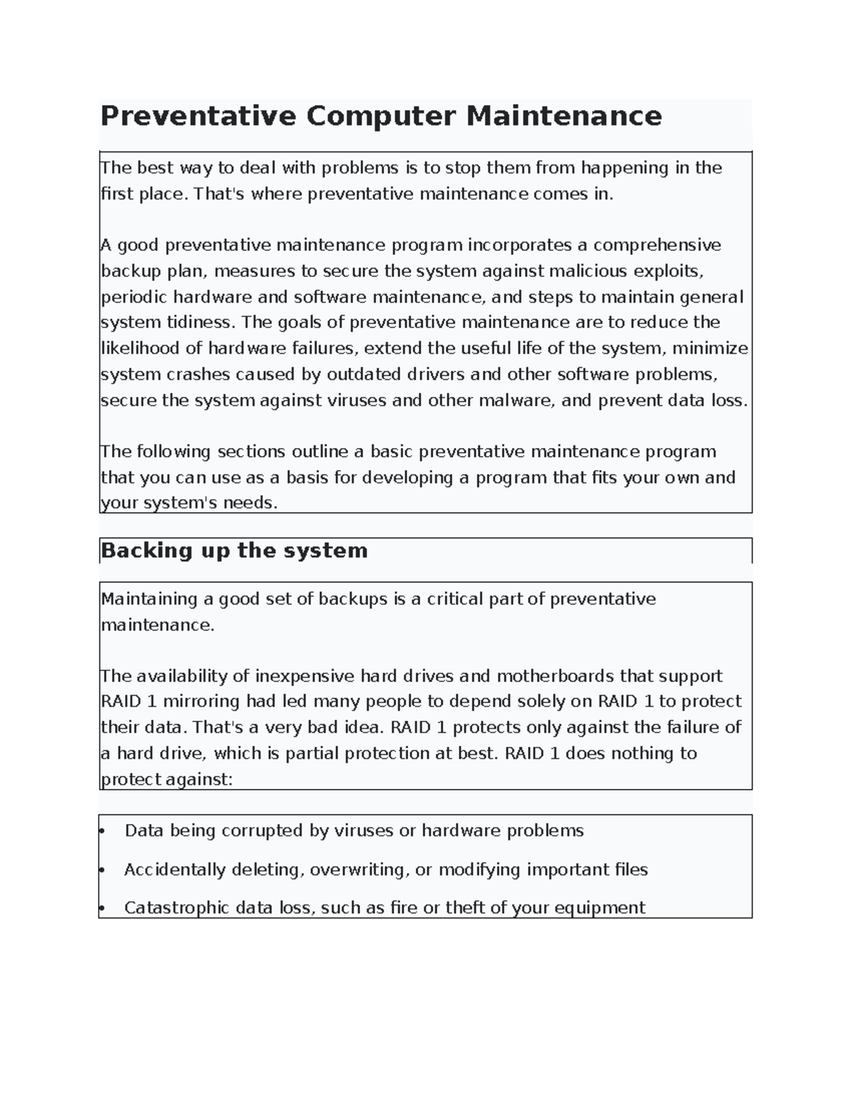 Computer Preventative Maintenance Guide: Best Practices for Systems ...