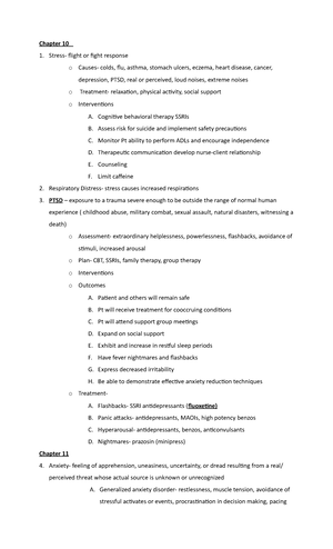 Mental Health Final Exam Study Guide 2 - Nursing Interventions for ...