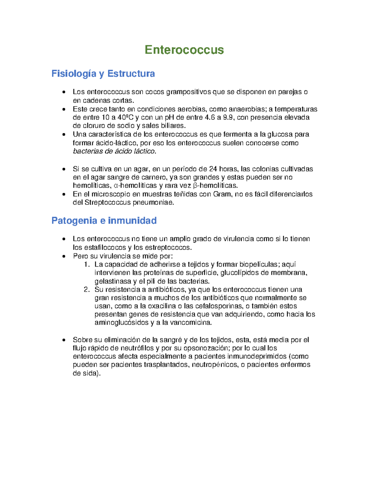Fisiología y Patogenia de Enterococcus: Aspectos Clave y Resistencia ...