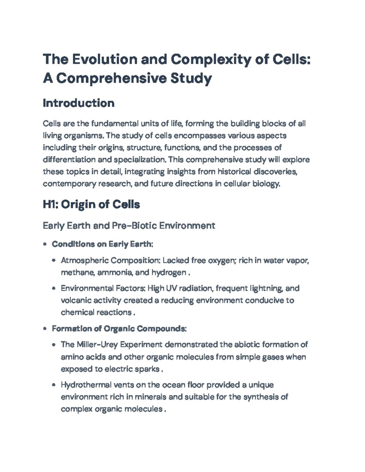 The Evolution and Complexity of Cells: A Comprehensive Study - The ...