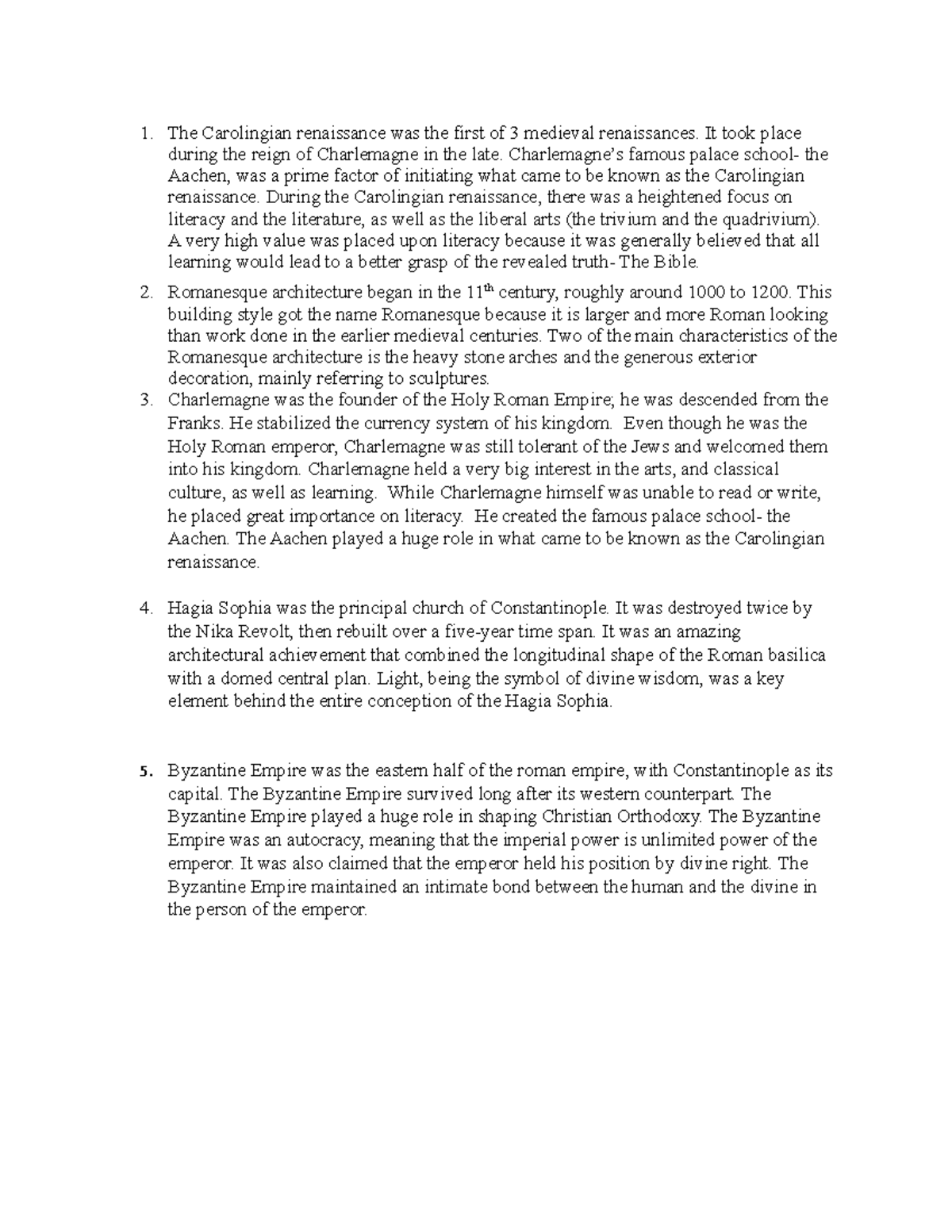 Humanities #8 - Overview of Carolingian Renaissance & Byzantine Empire ...