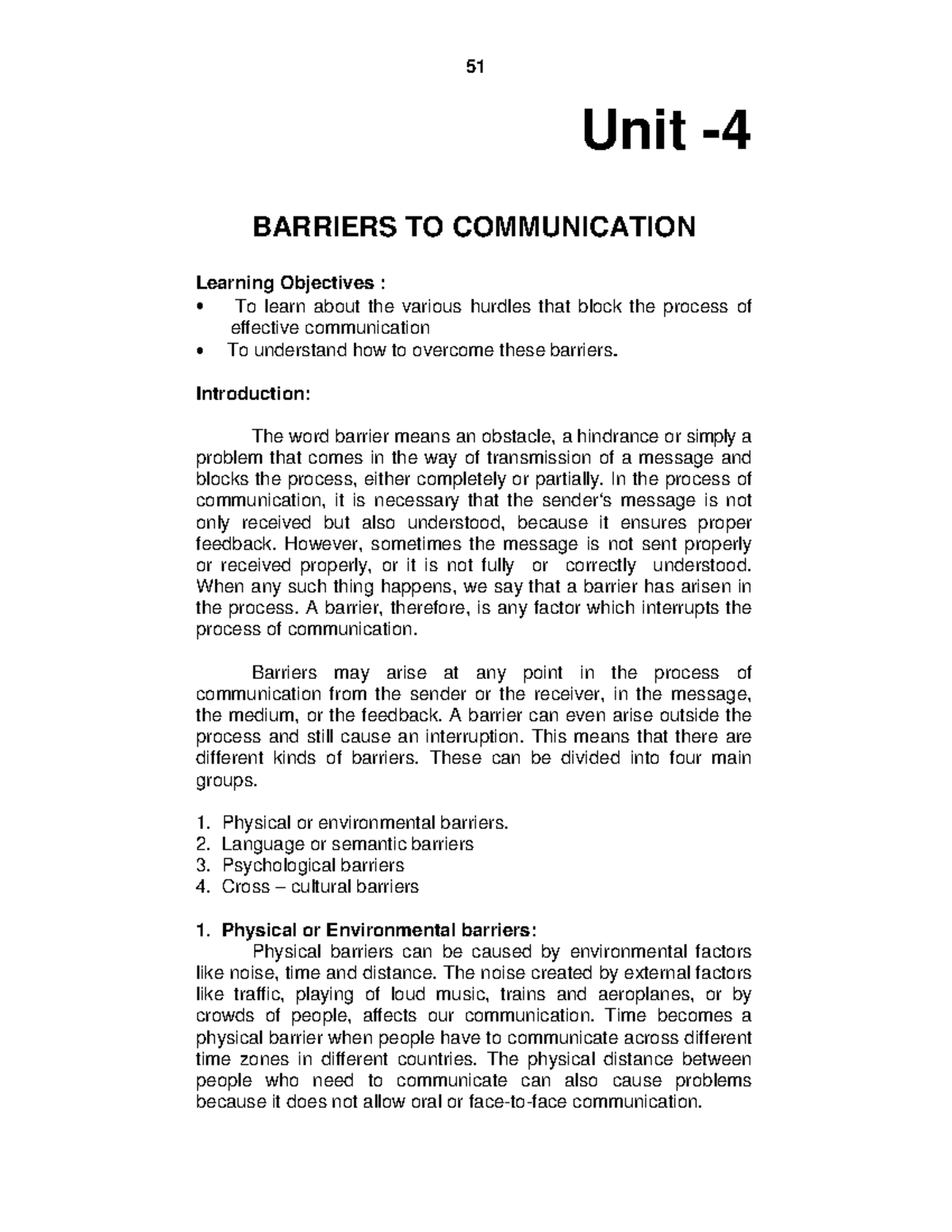 51 COMM 101: Notes on Barriers to Communication and Overcoming Them ...