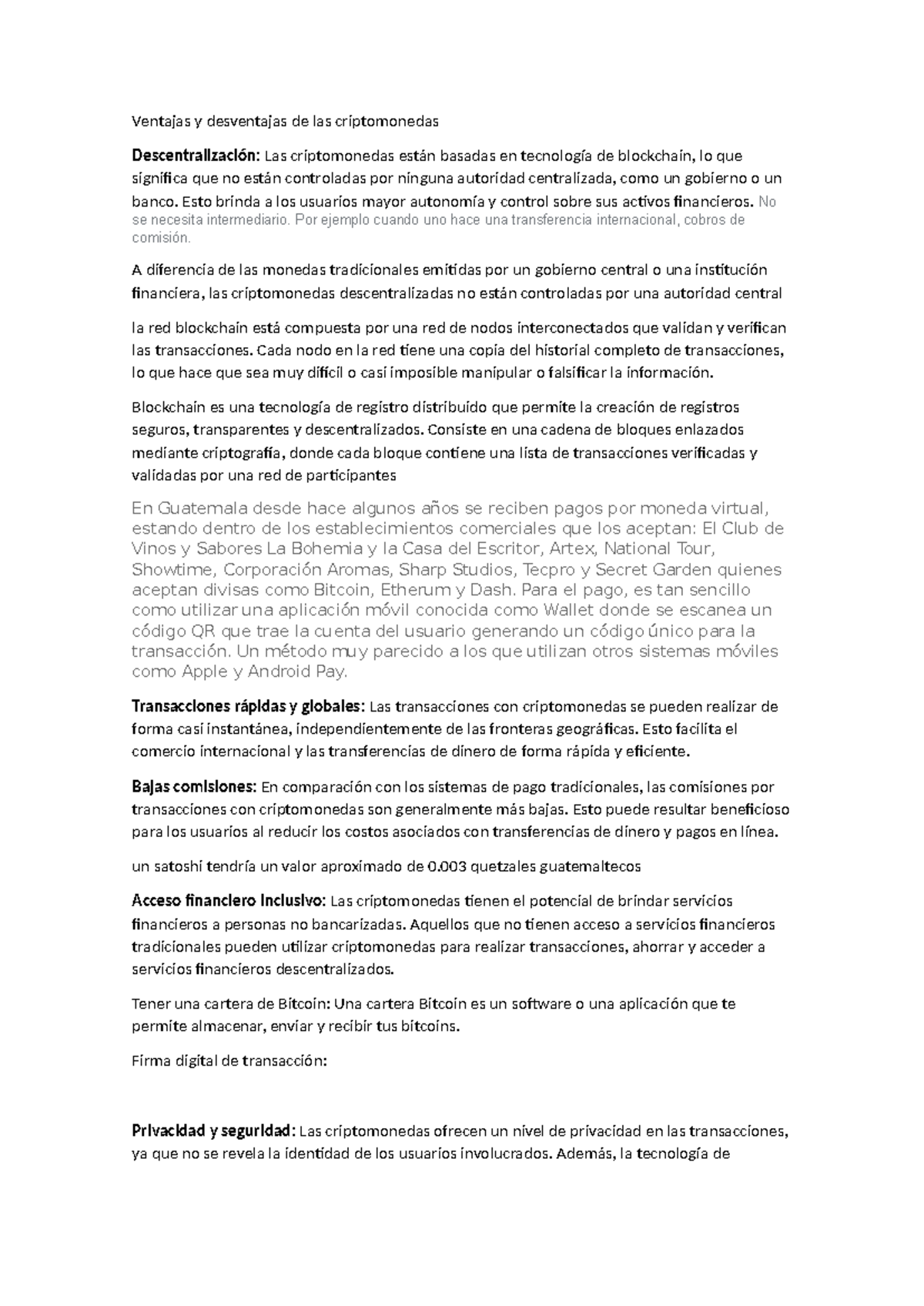 Ventajas y Desventajas de las Criptomonedas: Análisis Completo - Studocu