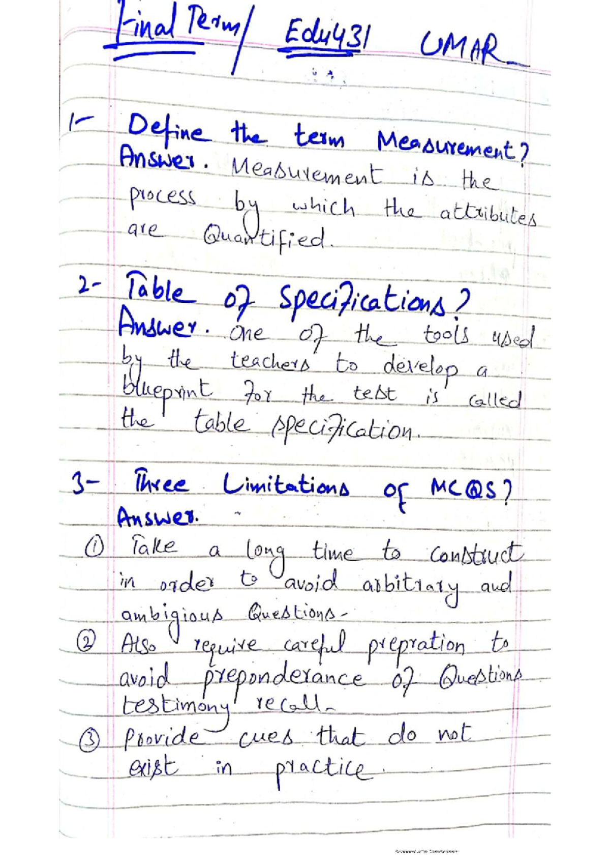EDU431 Final Exam Notes: Measurement, Assessment, and Evaluation ...