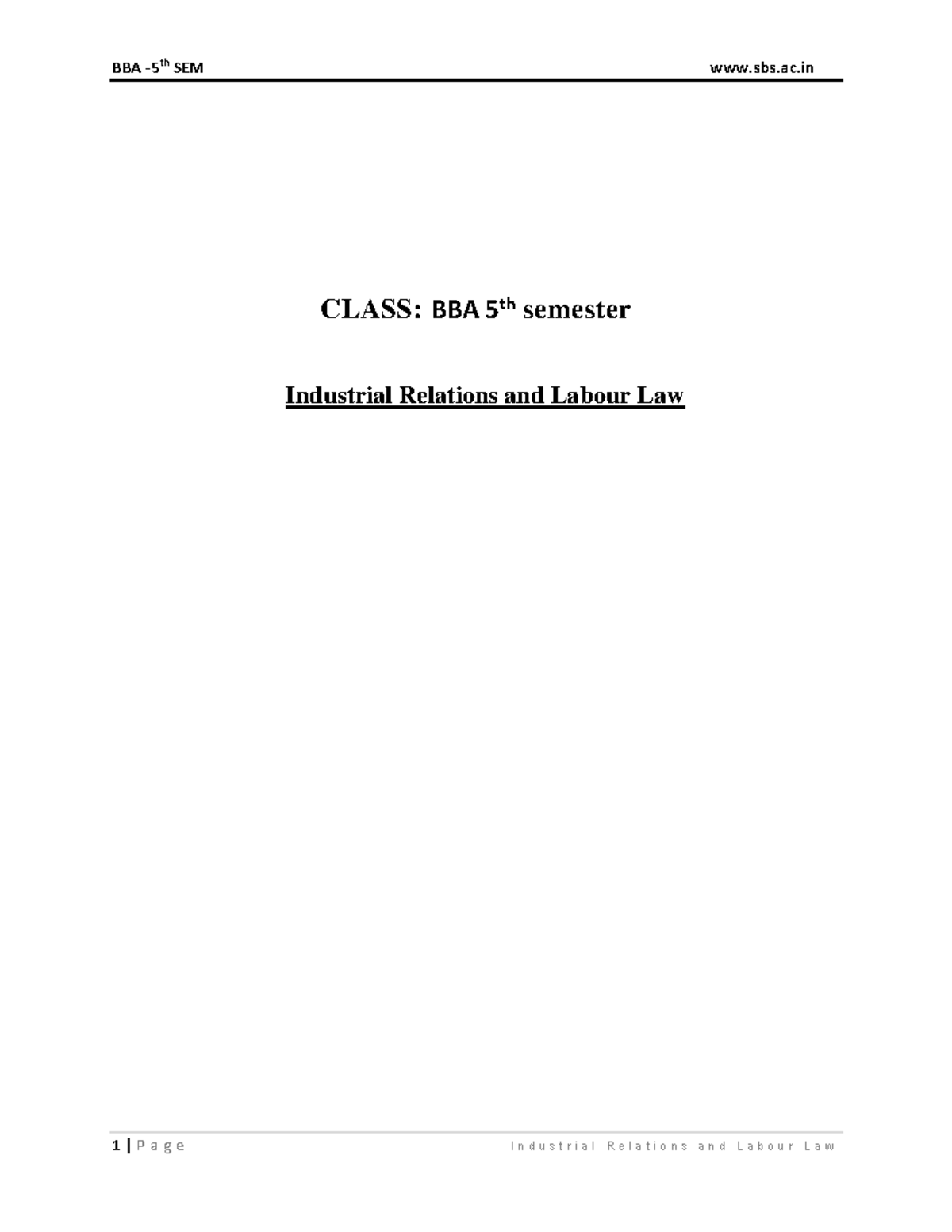 BBA 5th IRLL Comprehensive Study Notes and Updates - Studocu