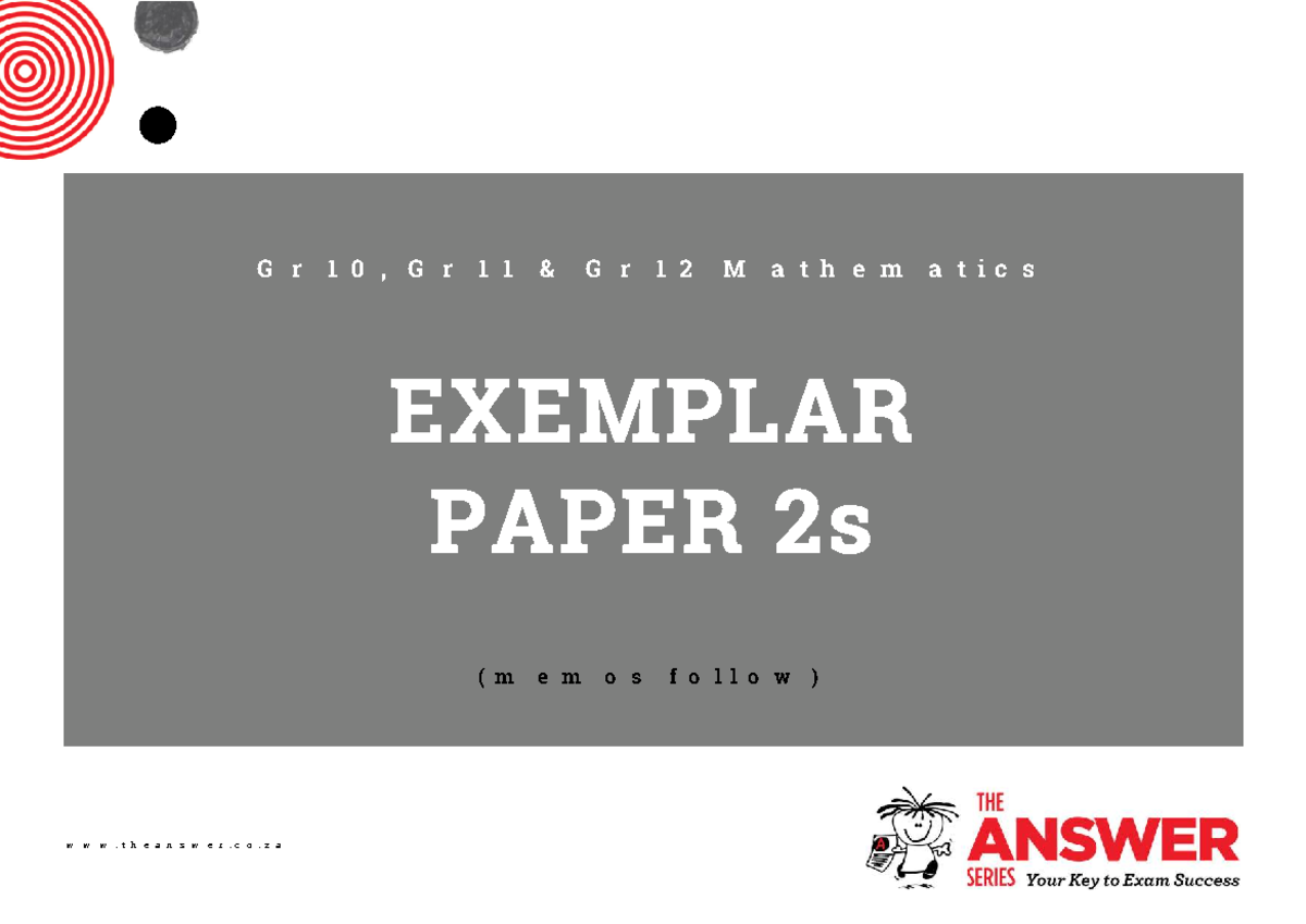 Gr 10 Maths National Exemplar Paper 2 Memo: Detailed Solutions - Studocu