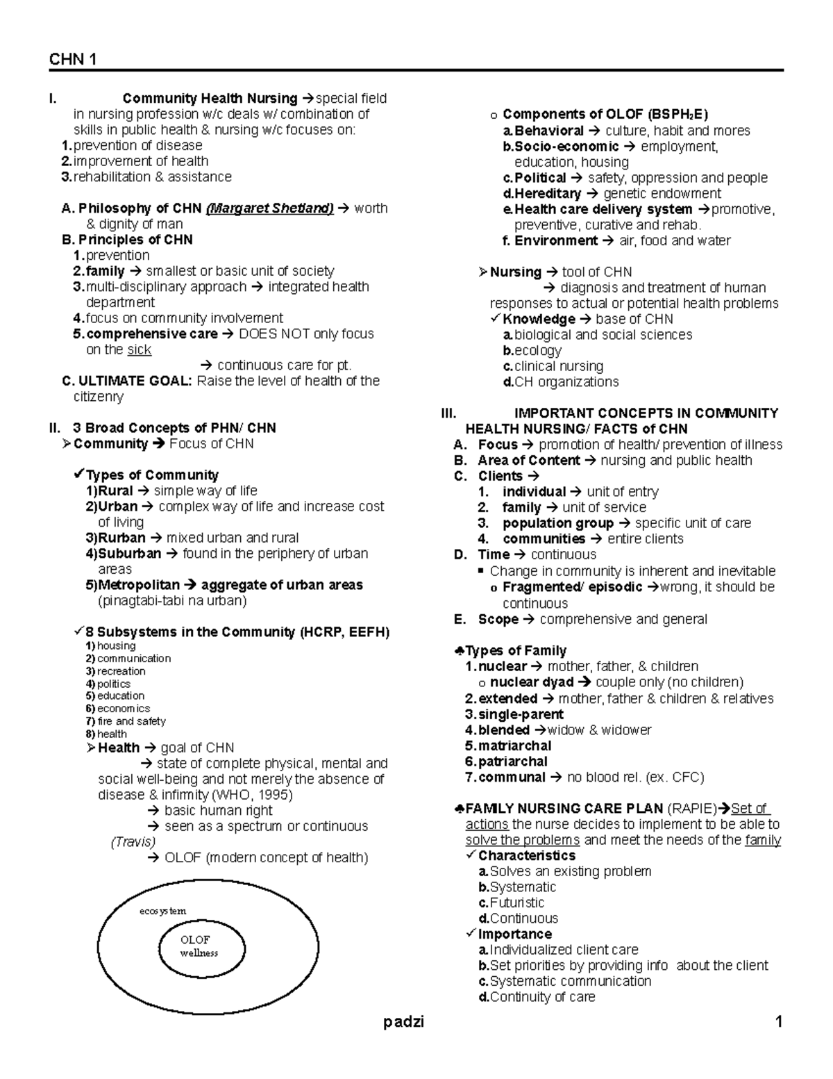 CHN 1 RC - Community Health Nursing Concepts and Practices Notes - Studocu