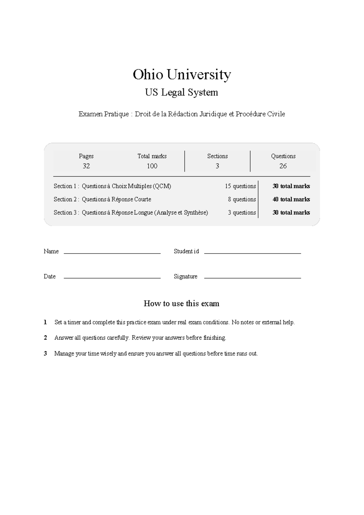 LAW6050 US Legal System Mock Exam: Practice Questions & Answers - Studocu