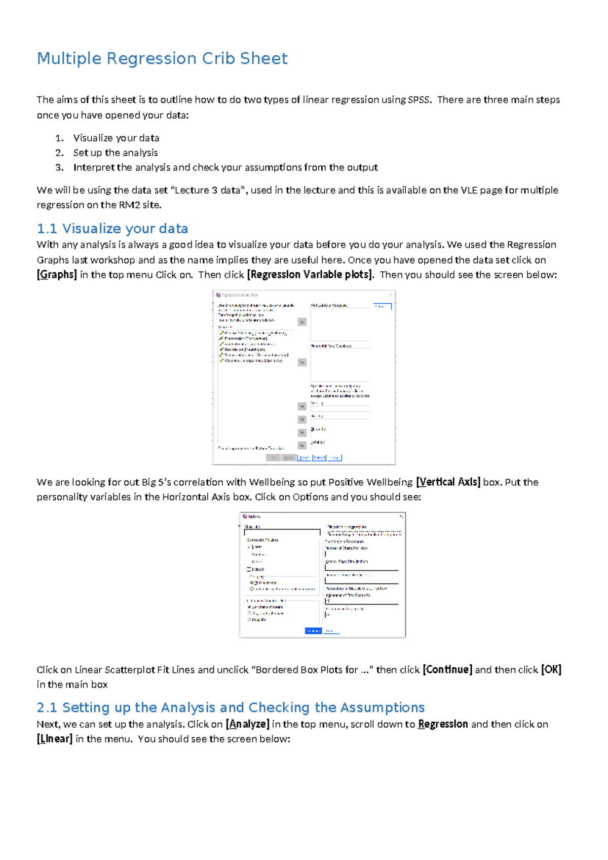 Multiple Regression SPSS Guide: Methods & Assumptions Explained - Studocu